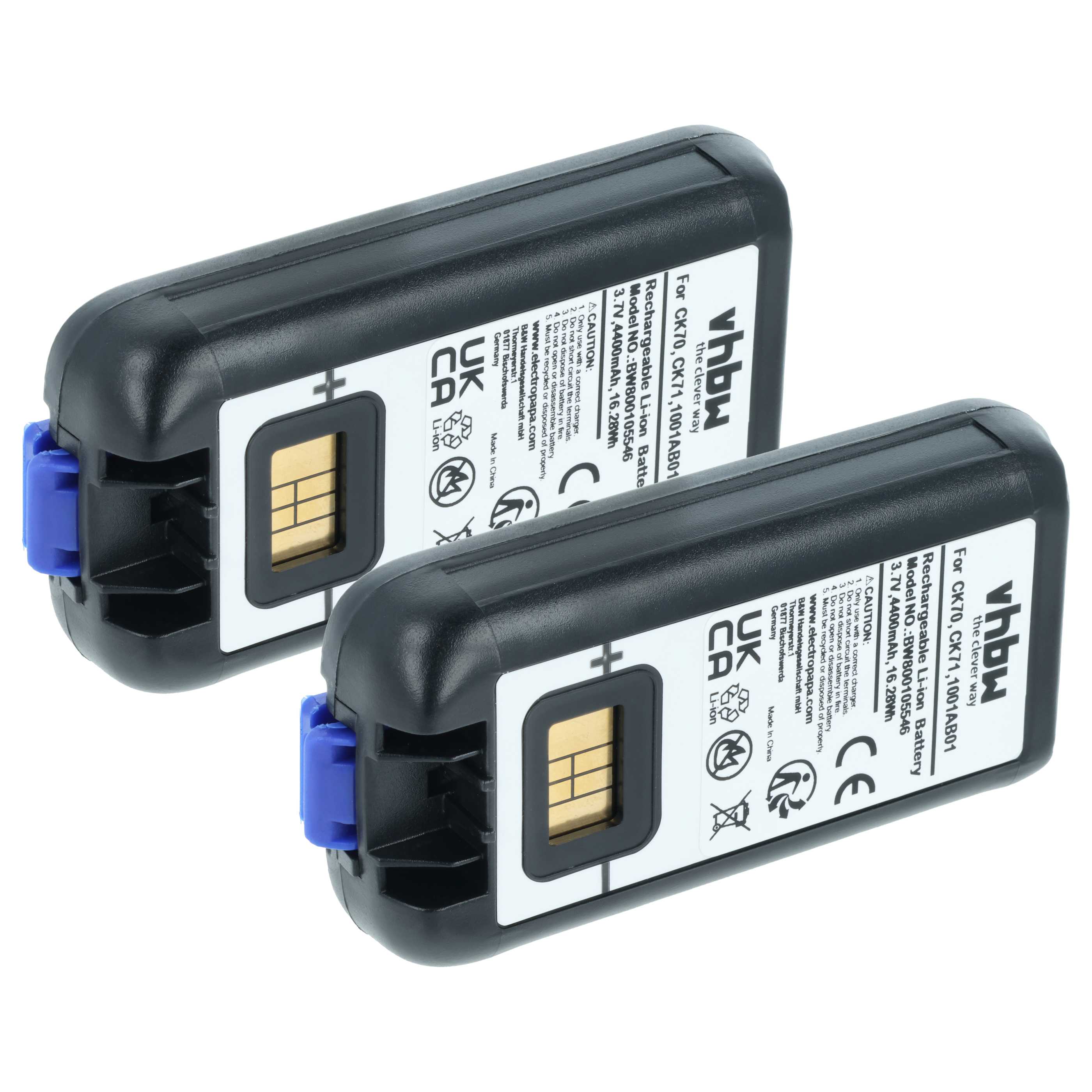 2x Batteria per computer portatile, PDA sostituisce Intermec 1001AB01, 1001AB02 - 4400mAh 3,7V Li-Ion