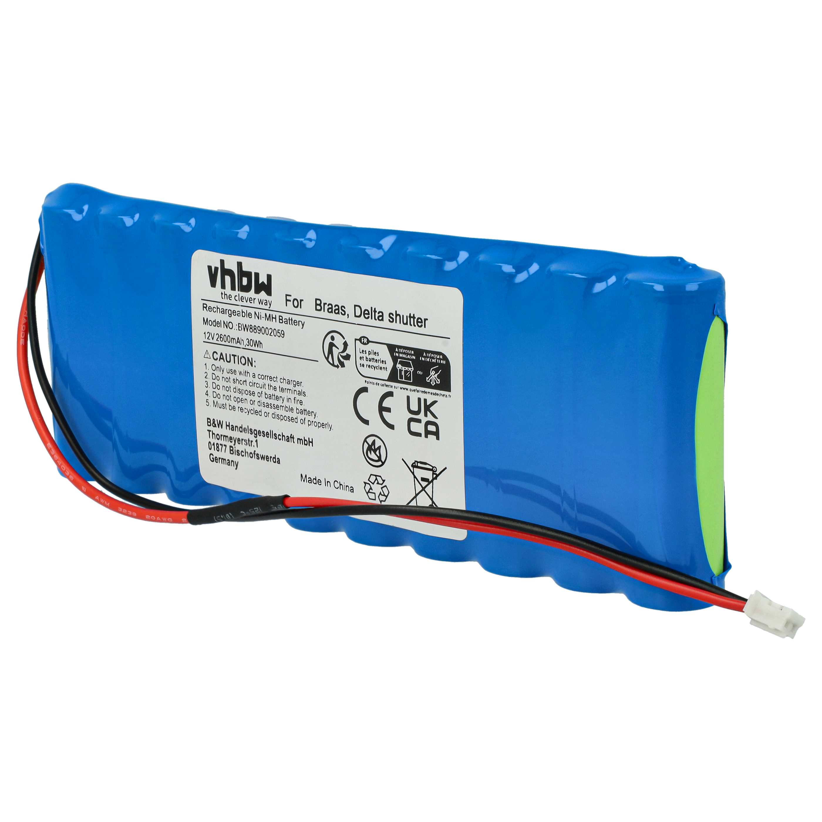 Batterie pour motorisation de volet, porte, portail Baier - 2600mAh 12V NiMH
