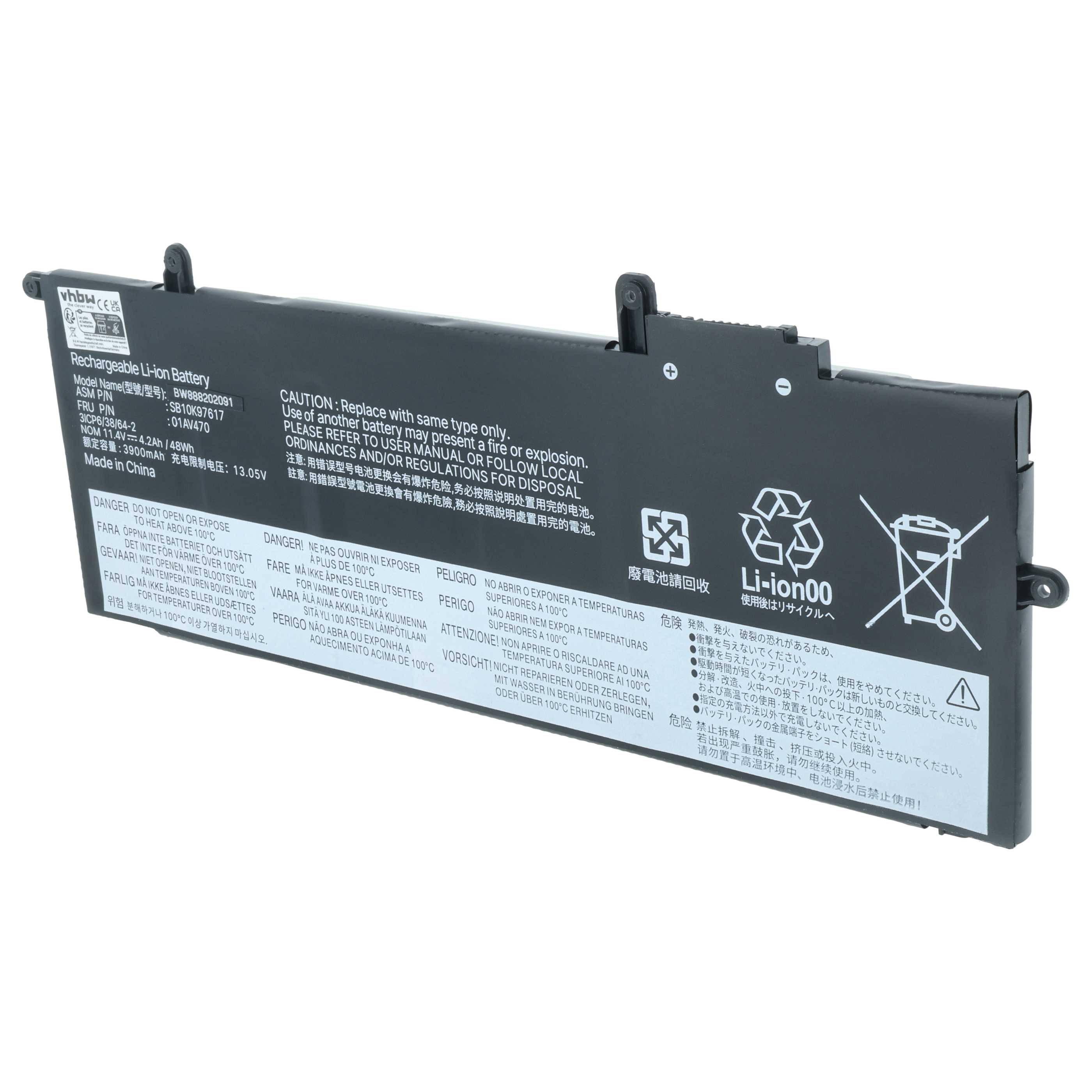 Akumulator do laptopa zamiennik Lenovo 01AV431, 01AV472, 01AV470, 01AV471 - 4050 mAh 11,46 V LiPo, czarny