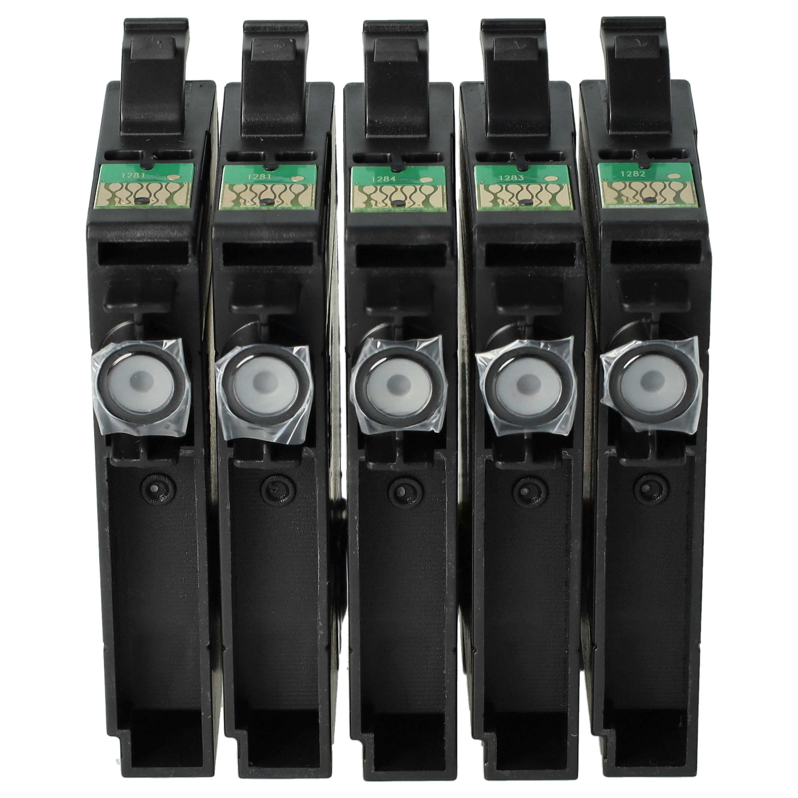 5x Cartouches remplace Epson T1281, T1282, T1282C, T1283, T1283M, T1284, T1284Y, T128BK pour imprimante