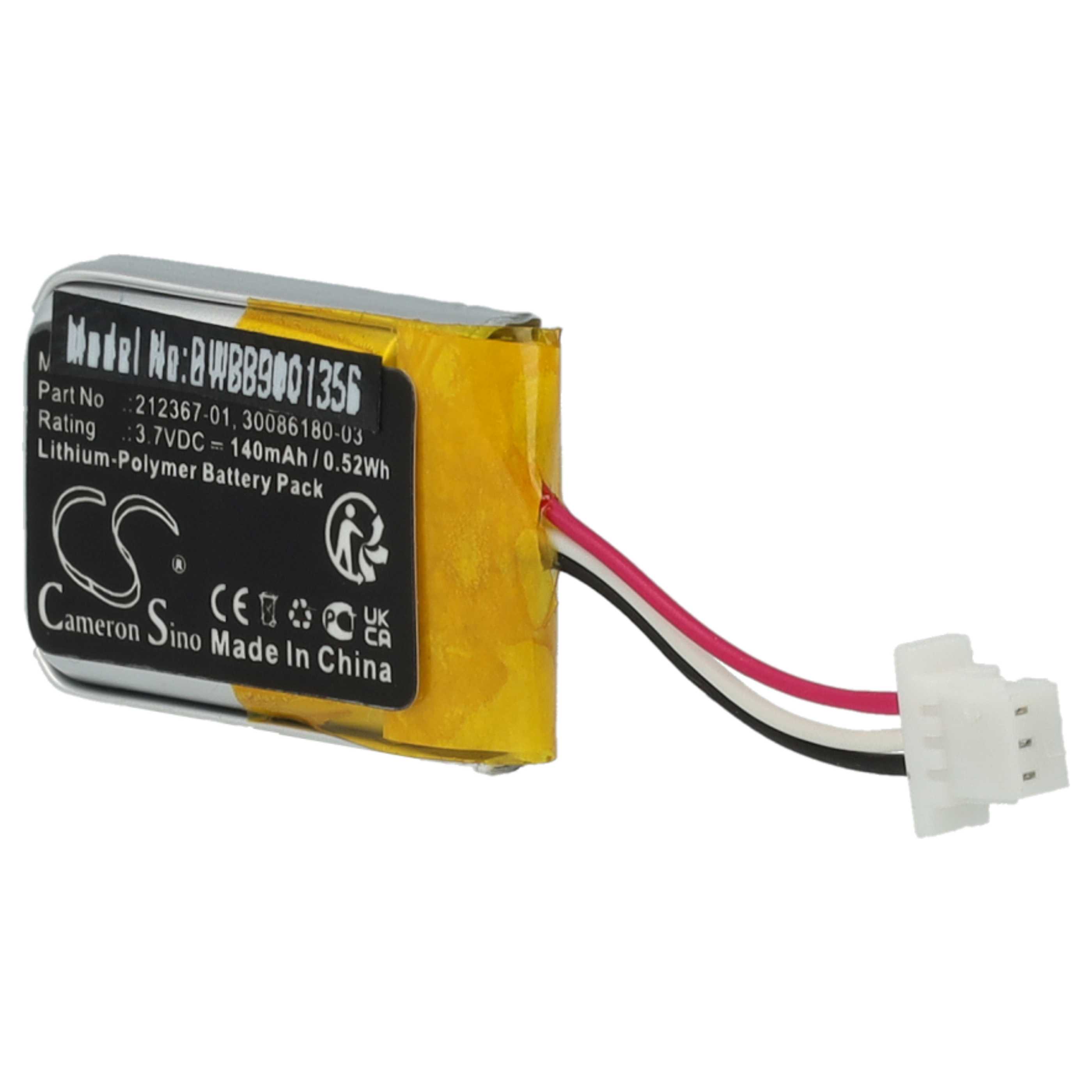 2x Akumulator do słuchawek bezprzewodowych zamiennik Plantronics 212367-01 - 140 mAh 3,7 V LiPo