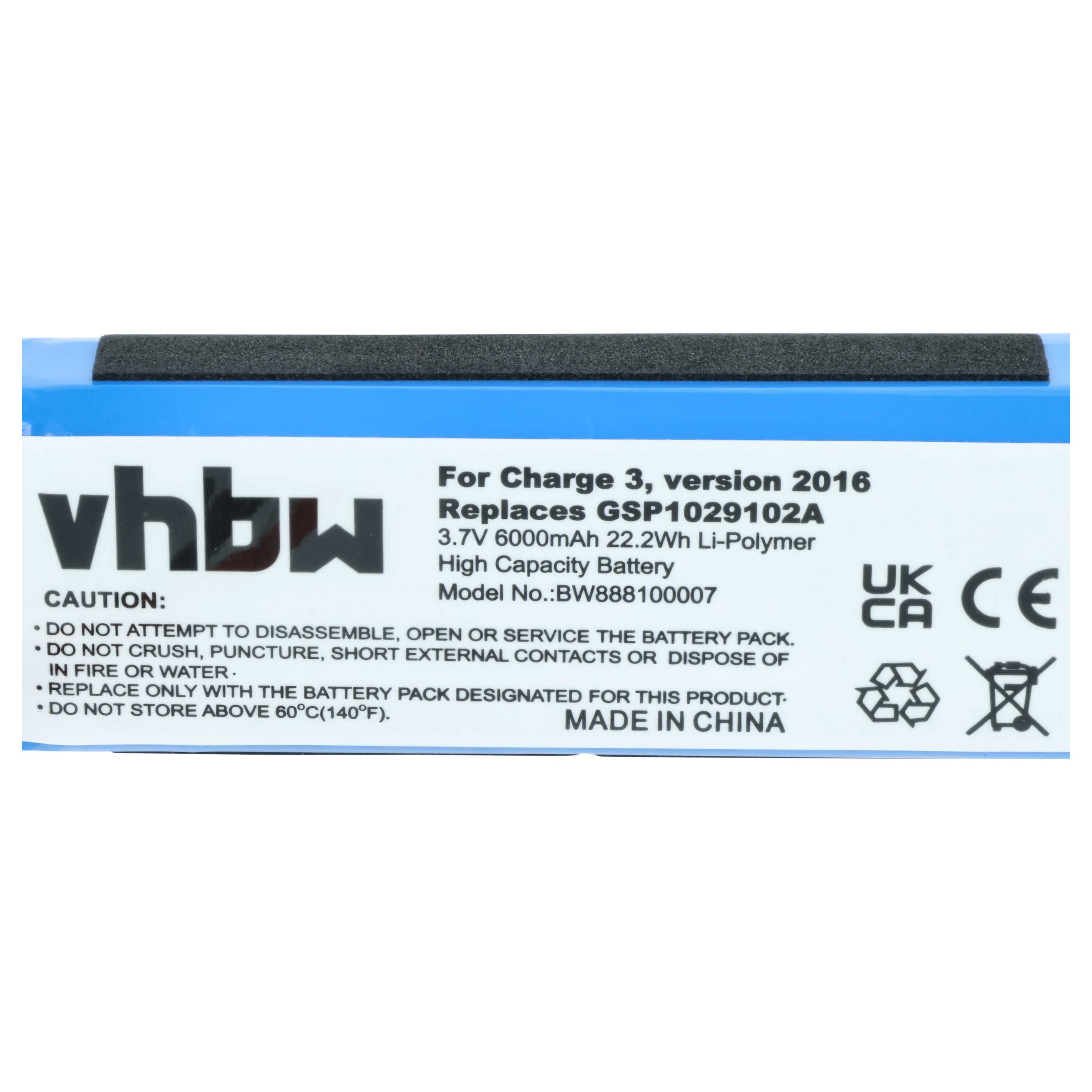 Batteria sostituisce JBL GSP1029102A (versione 1) per altoparlanti - 6000mAh 3,7V Li-Poly