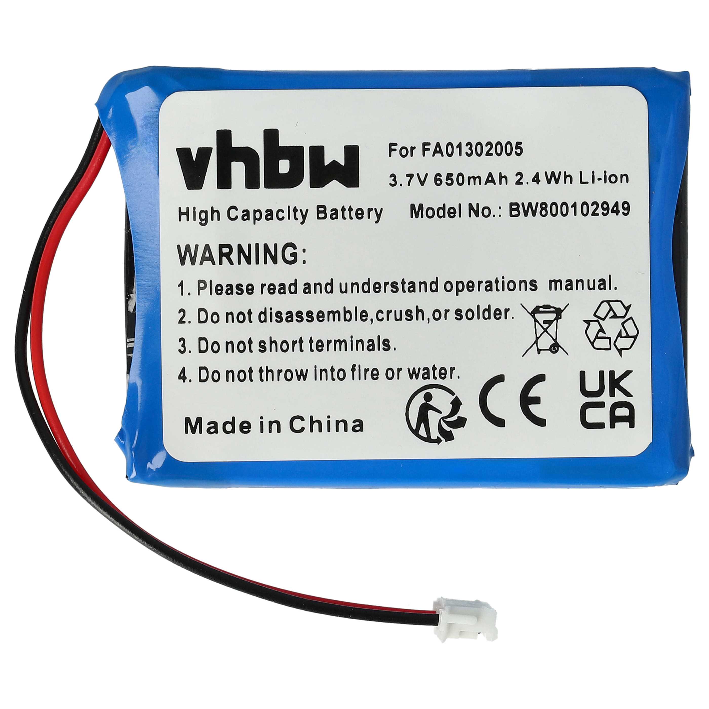 10x Batteries remplace Aastra BKB 201 010/1, FA01302005 pour téléphone Ericsson - 650mAh 3,7V Li-ion