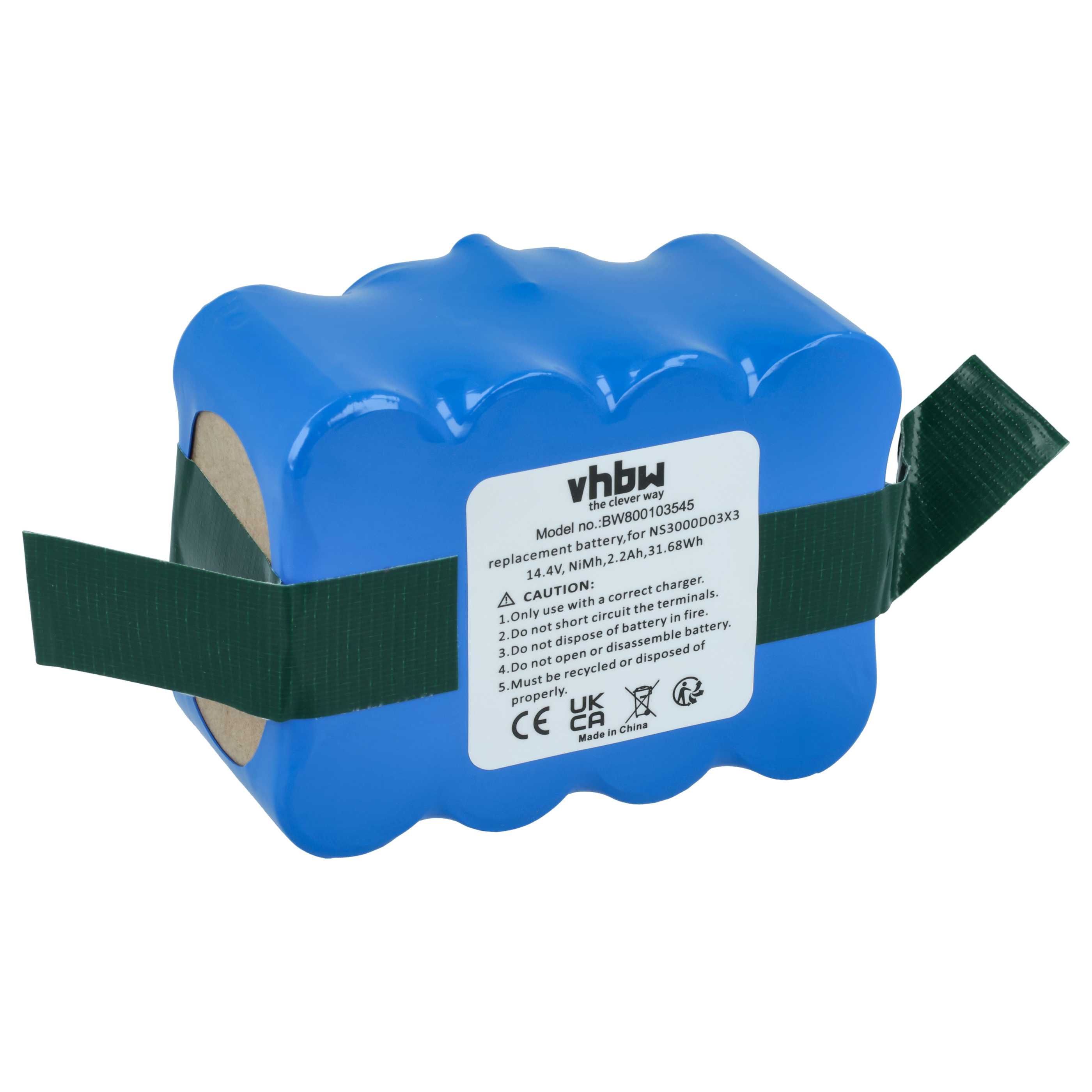 Batteria sostituisce YX-NI-MH-017144-COR, NS3000D03X3, YX-Ni-MH-022144 per aspirapolvere - 2200mAh 14,4V NiMH