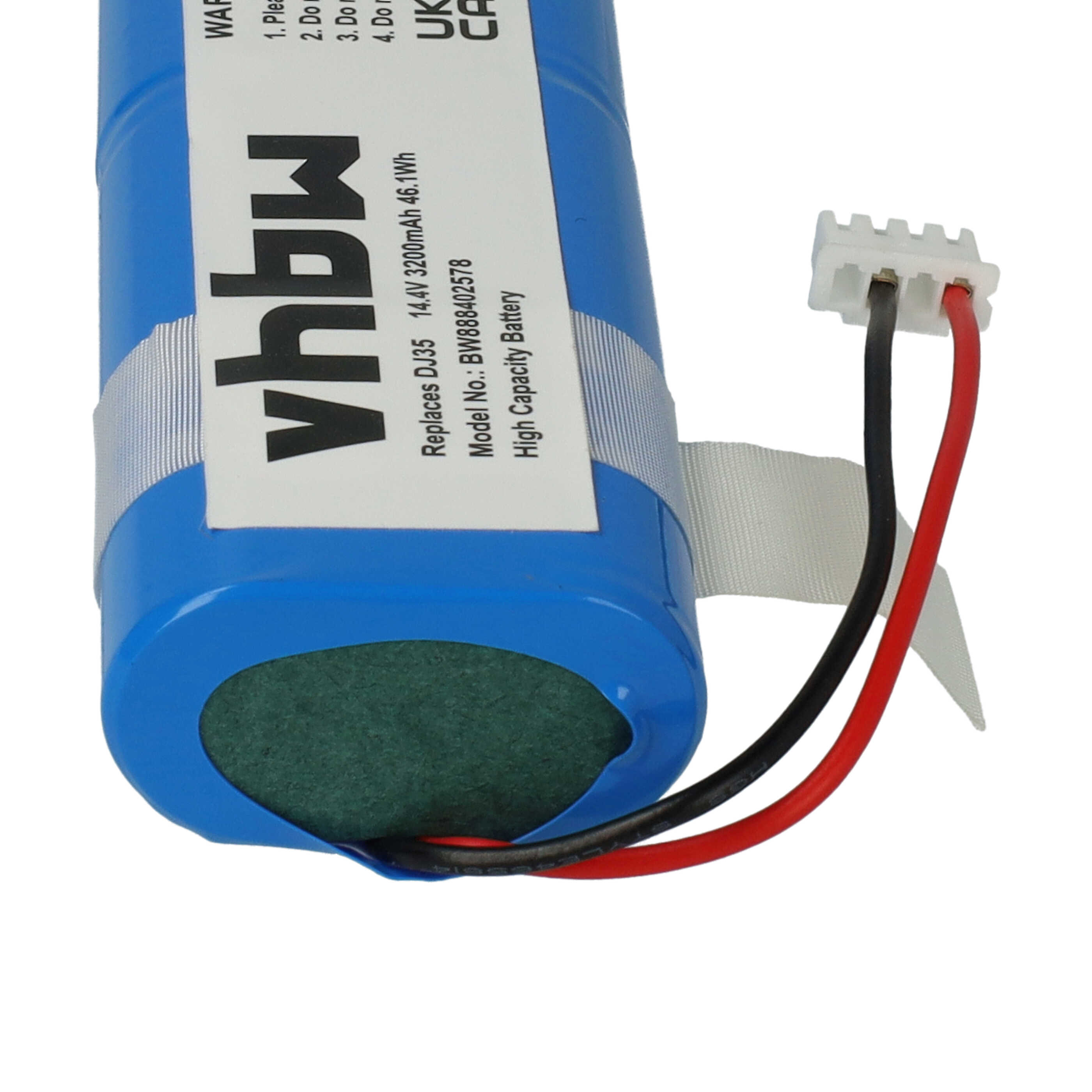 Batterie remplace Ecovacs S08-LI-144-2500 pour robot aspirateur - 3200mAh 14,4V Li-ion