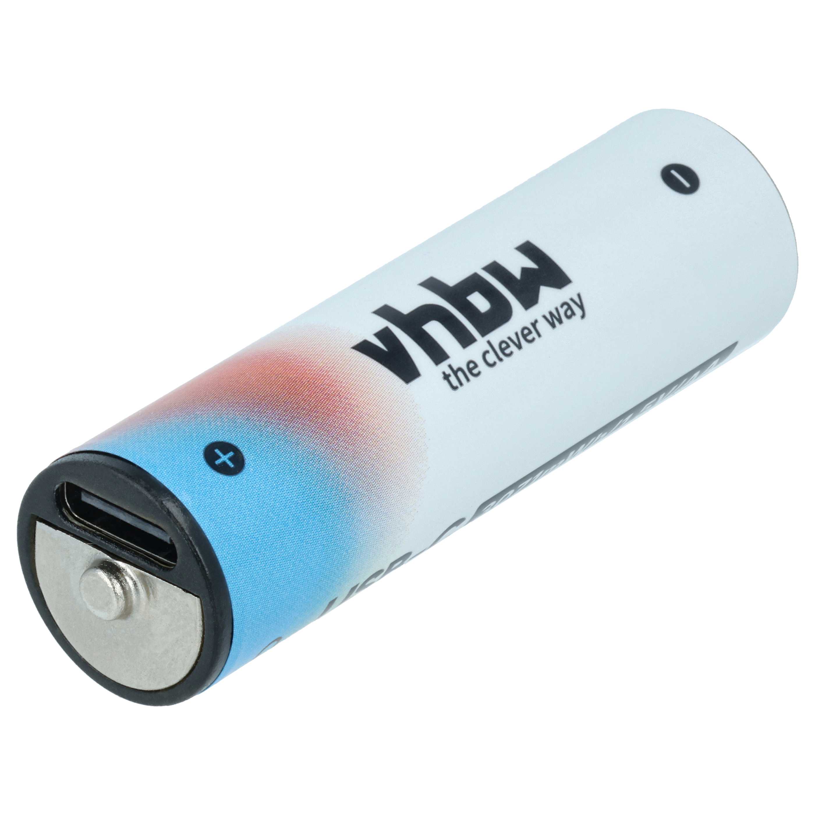 Batteria ricaricabile AA (4 pezzi) - con presa USB C 2047 mAh, 1,5 V, Li-Ion + cavo USB-A / 2x USB-C