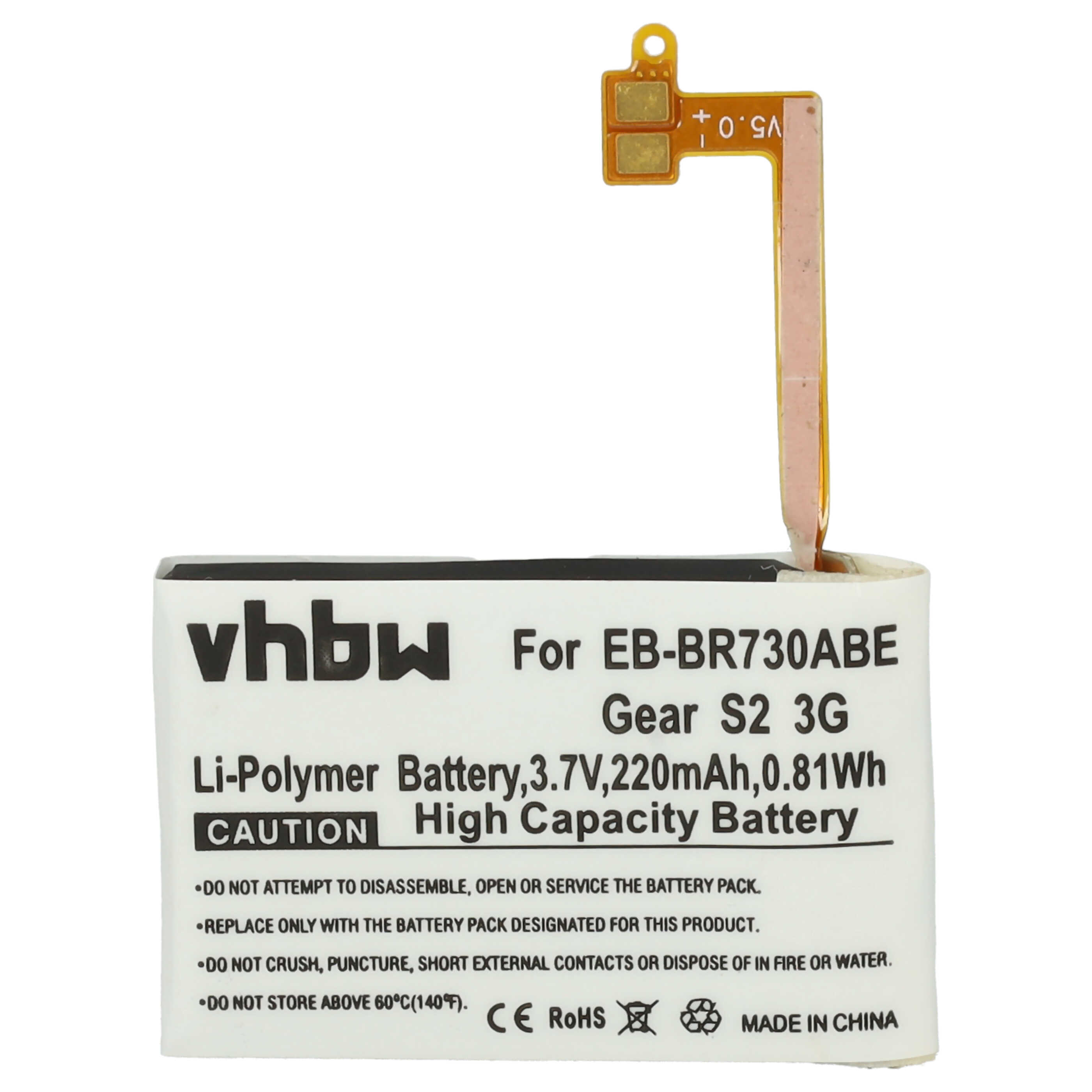 Smartwatch Battery replaces Samsung GH43-04538B, EB-BR730ABE - 220 mAh 3.7 V Li-polymer + Tools