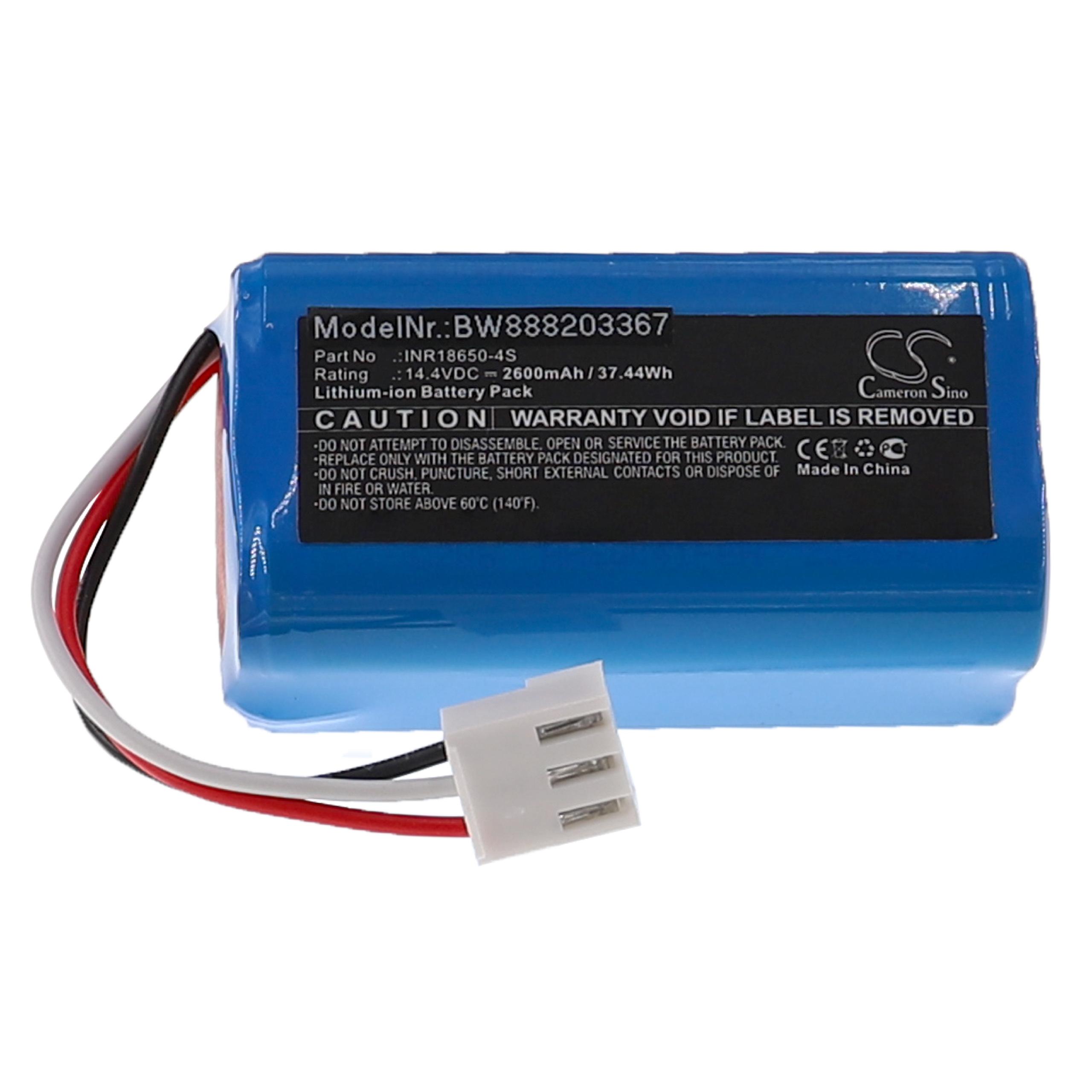 Battery Replacement for Severin Chill INR18650-4S for - 2600mAh, 14.4V, Li-Ion