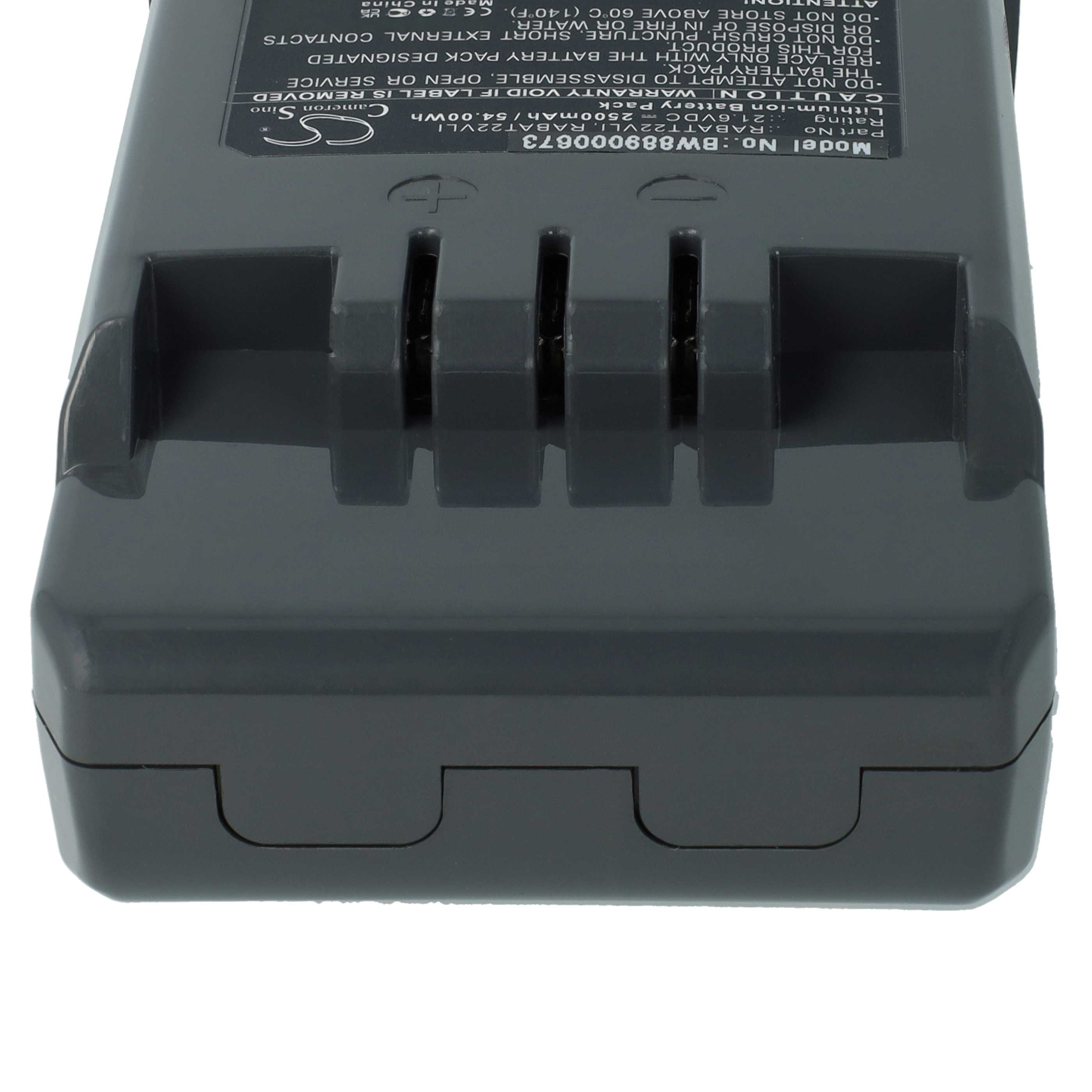 Batería reemplaza Hoover RABAT22VLI, 6.20.40.01-0, 48023809 para aspiradora Hoover - 2500 mAh 21,6 V Li-Ion