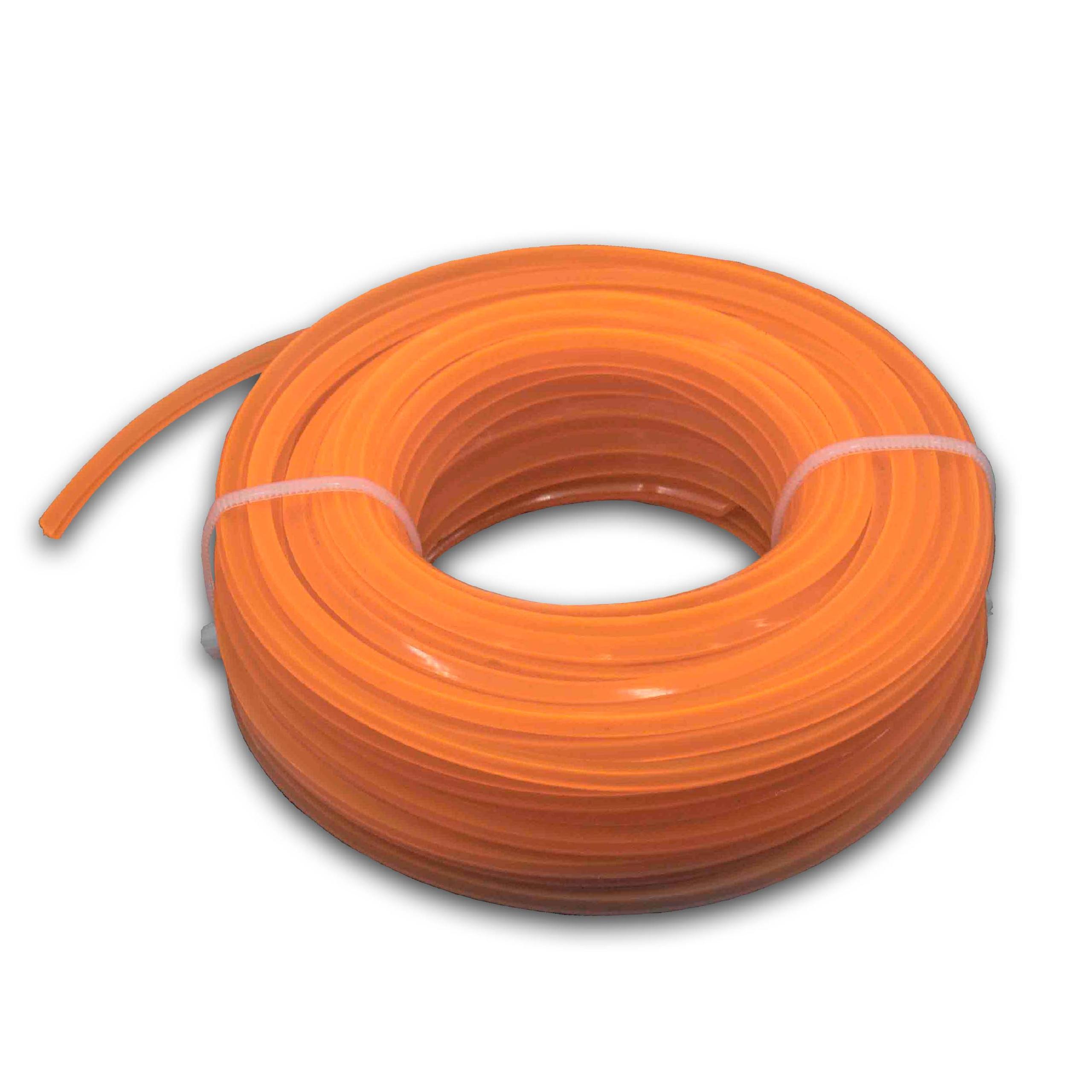 Fil pour débroussailleuse, tondeuse Bosch, Makita - Fil de coupe, orange, 2,4 mm x 15 m, carré