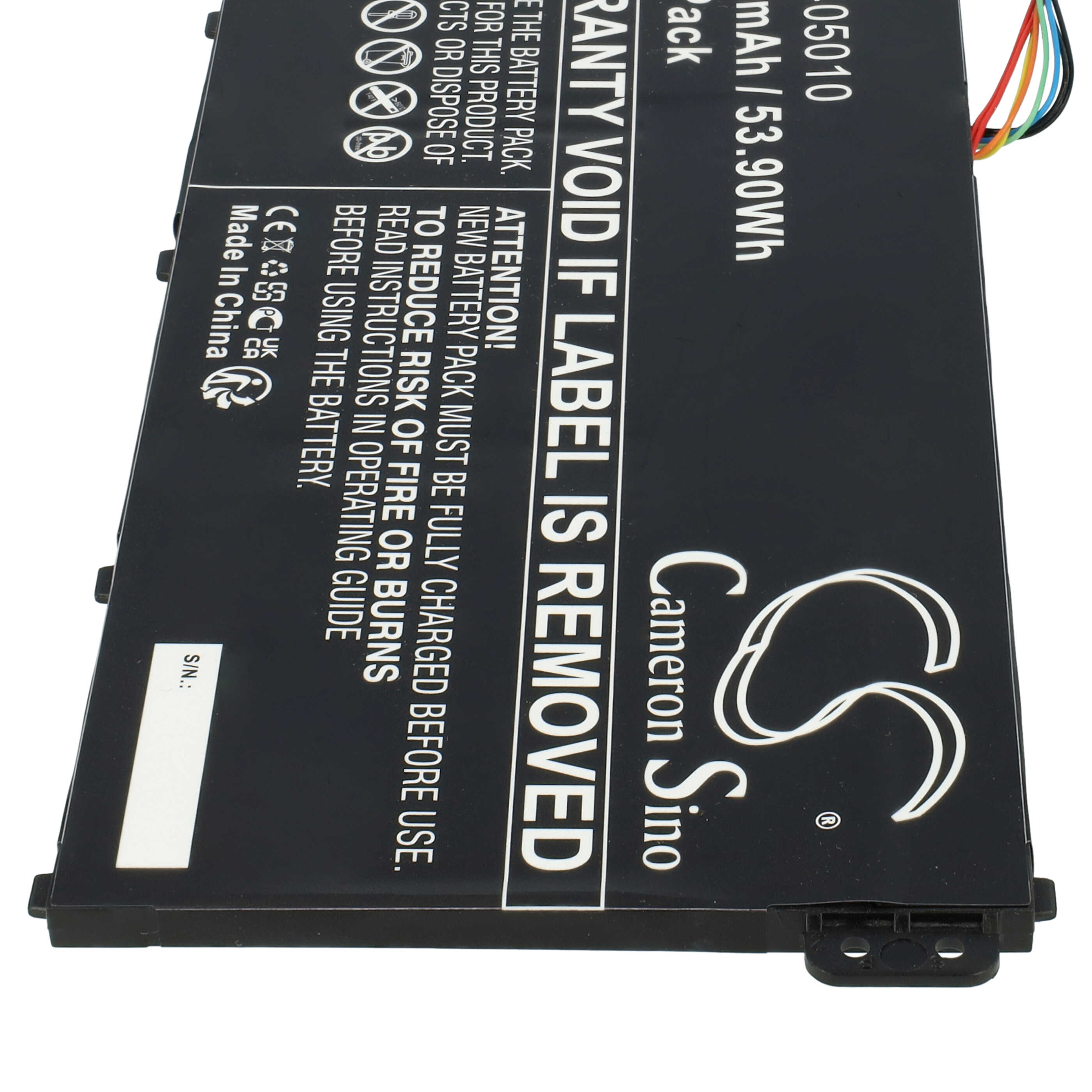 Batterie remplace Acer KT00405010, AP19B5L pour ordinateur portable - 3500mAh 15,4V Li-polymère
