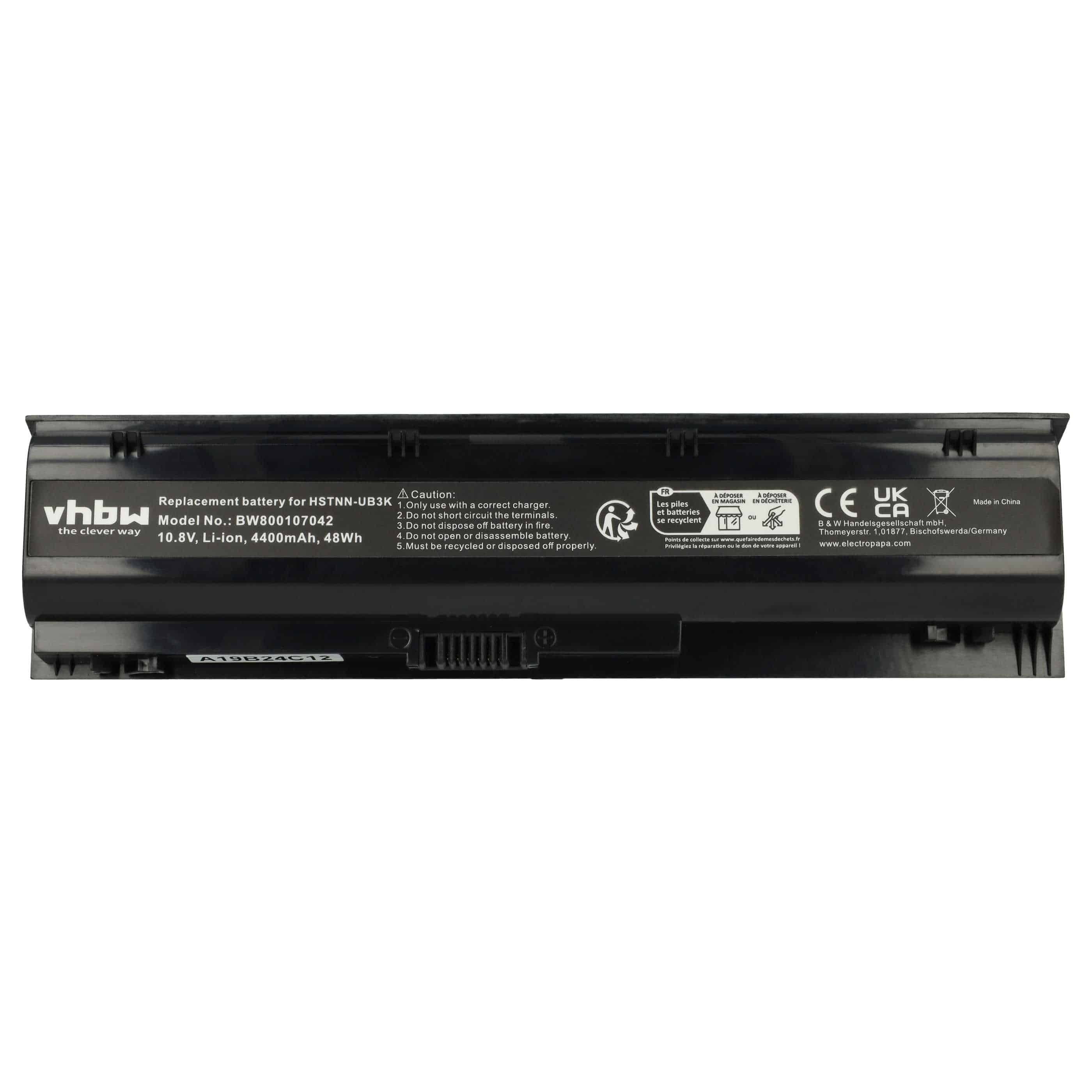 Akumulator do laptopa zamiennik HP 668811-851, 668811-541, 669831-001 - 4400 mAh 10,8 V Li-Ion, czarny