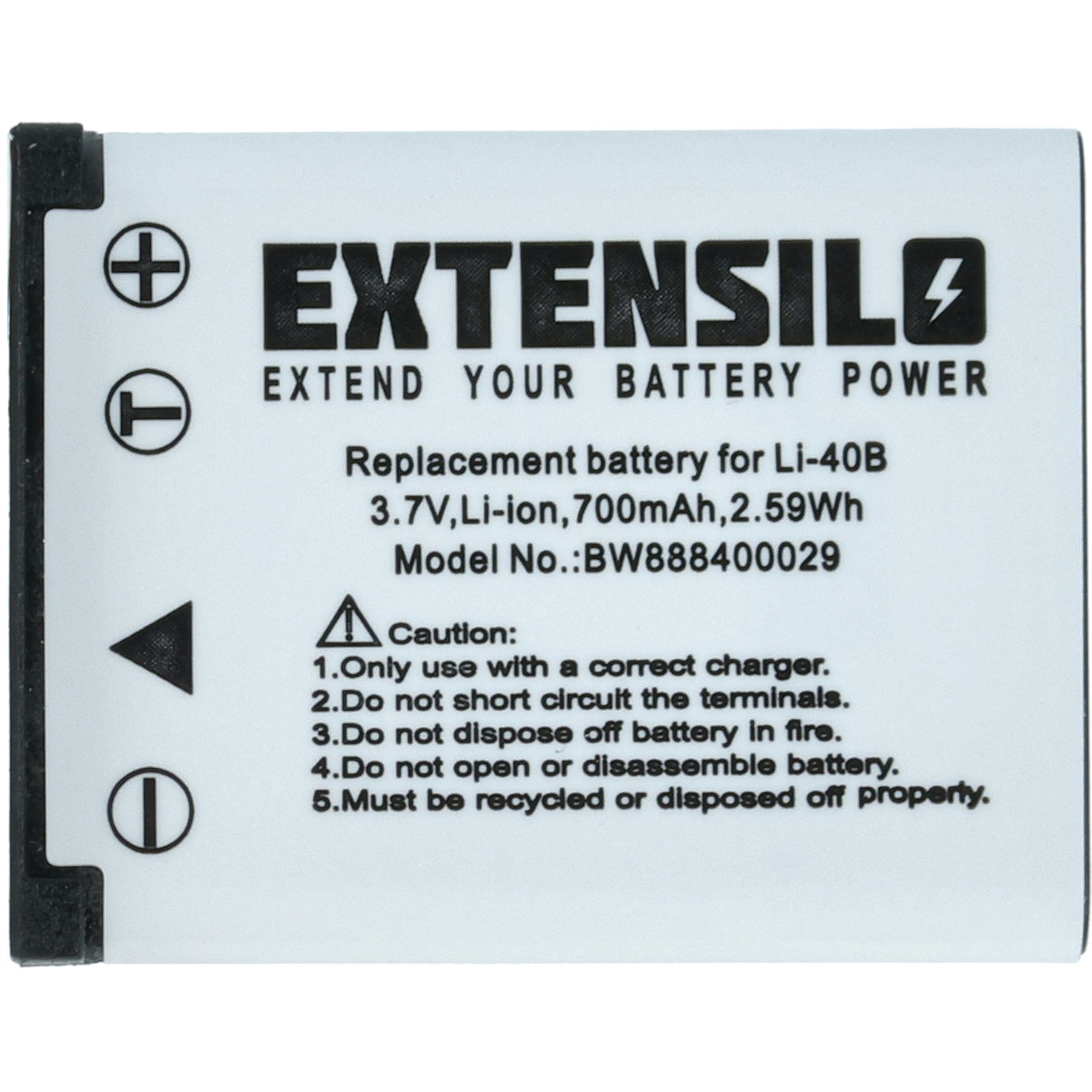 Batterie (2 pcs.) remplace BenQ DLI216 pour appareil photo - 700mAh 3,7V Li-ion