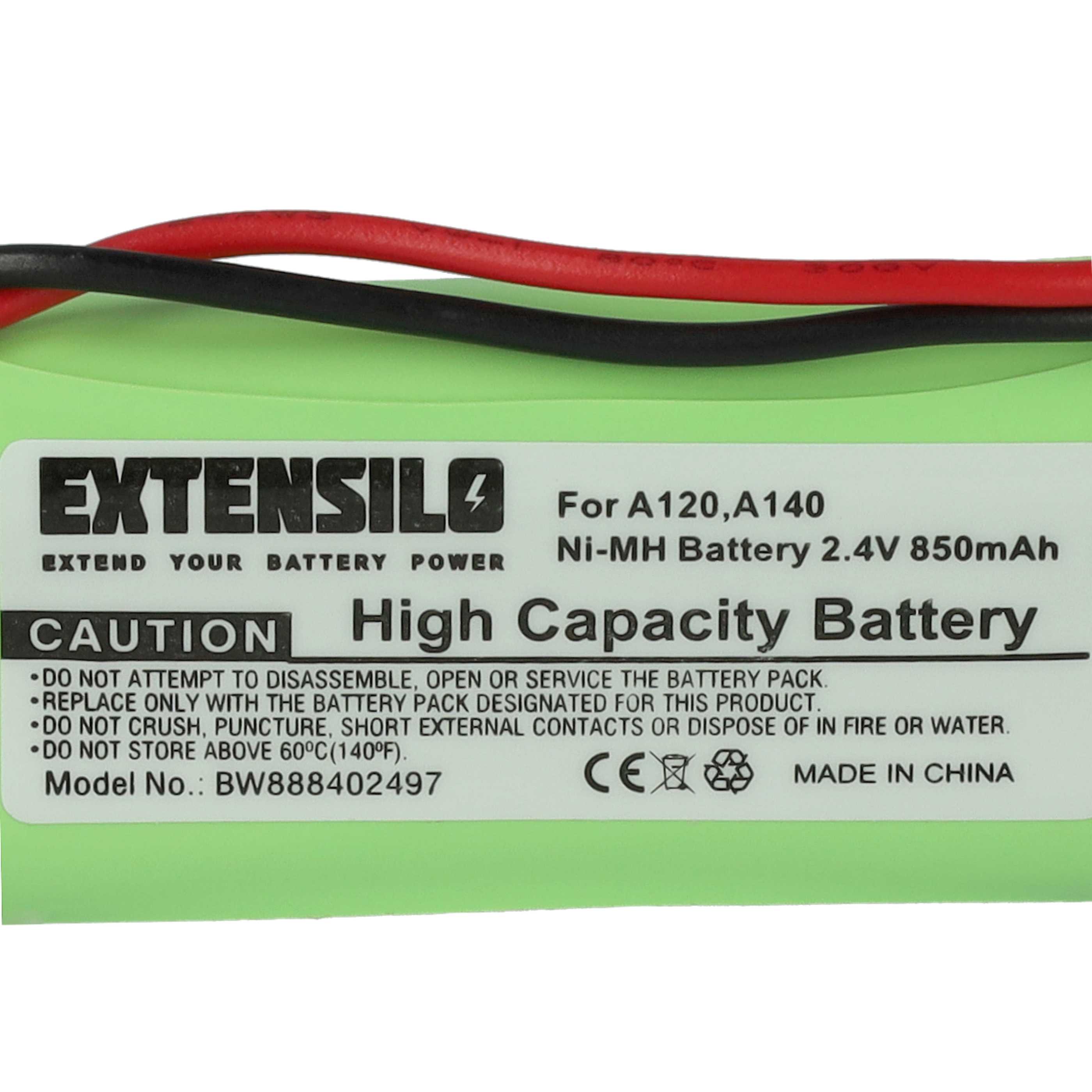 2x Batteries remplace 55AAAHR2BMX, 220436C1, 41AAAH2BMX, 220382C1 pour téléphone T-Com - 850mAh 2,4V NiMH