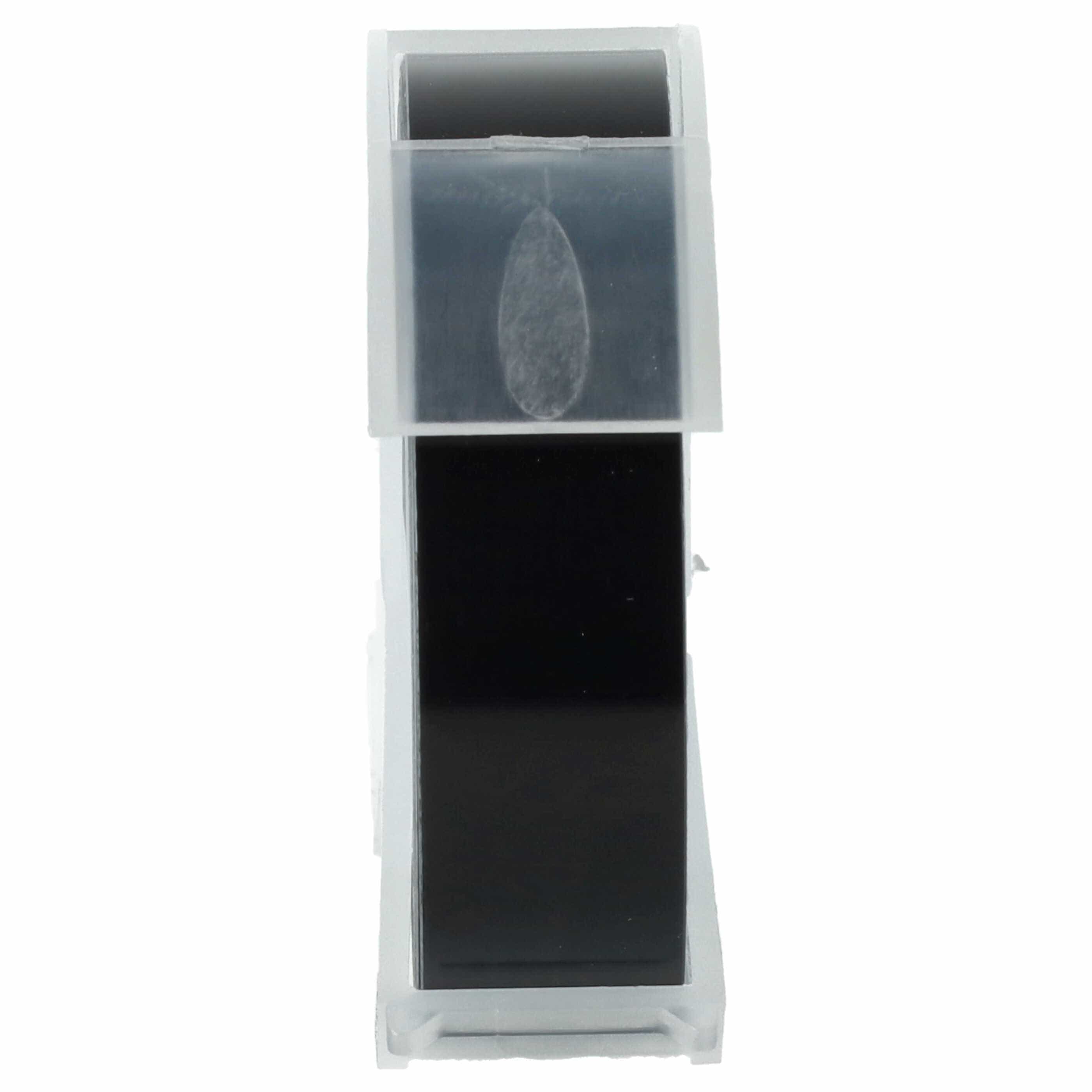Cassette à ruban, gaufrage relief remplace Dymo 0898132 - 12mm lettrage Blanc ruban Noir