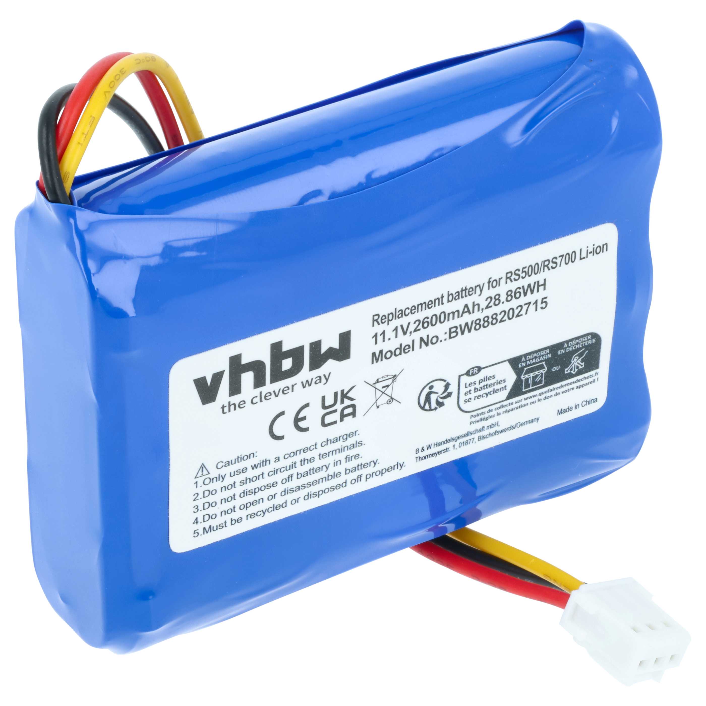 Battery replaces Moneual 12J001609 for Moneual 2600mAh, 11.1V, Li-Ion