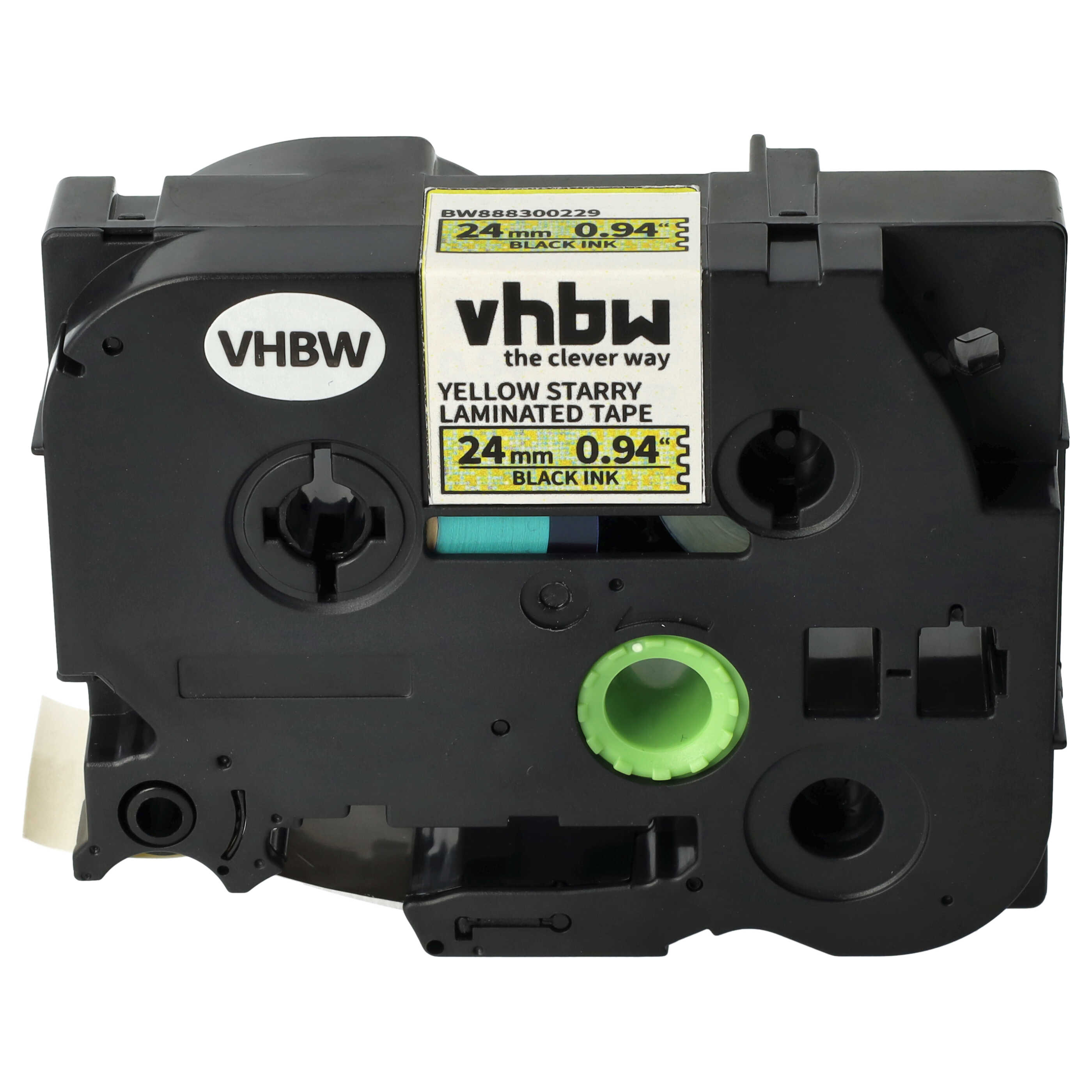 Label Tape as Replacement for Brother TZE-651L1 - 24 mm Black to Yellow