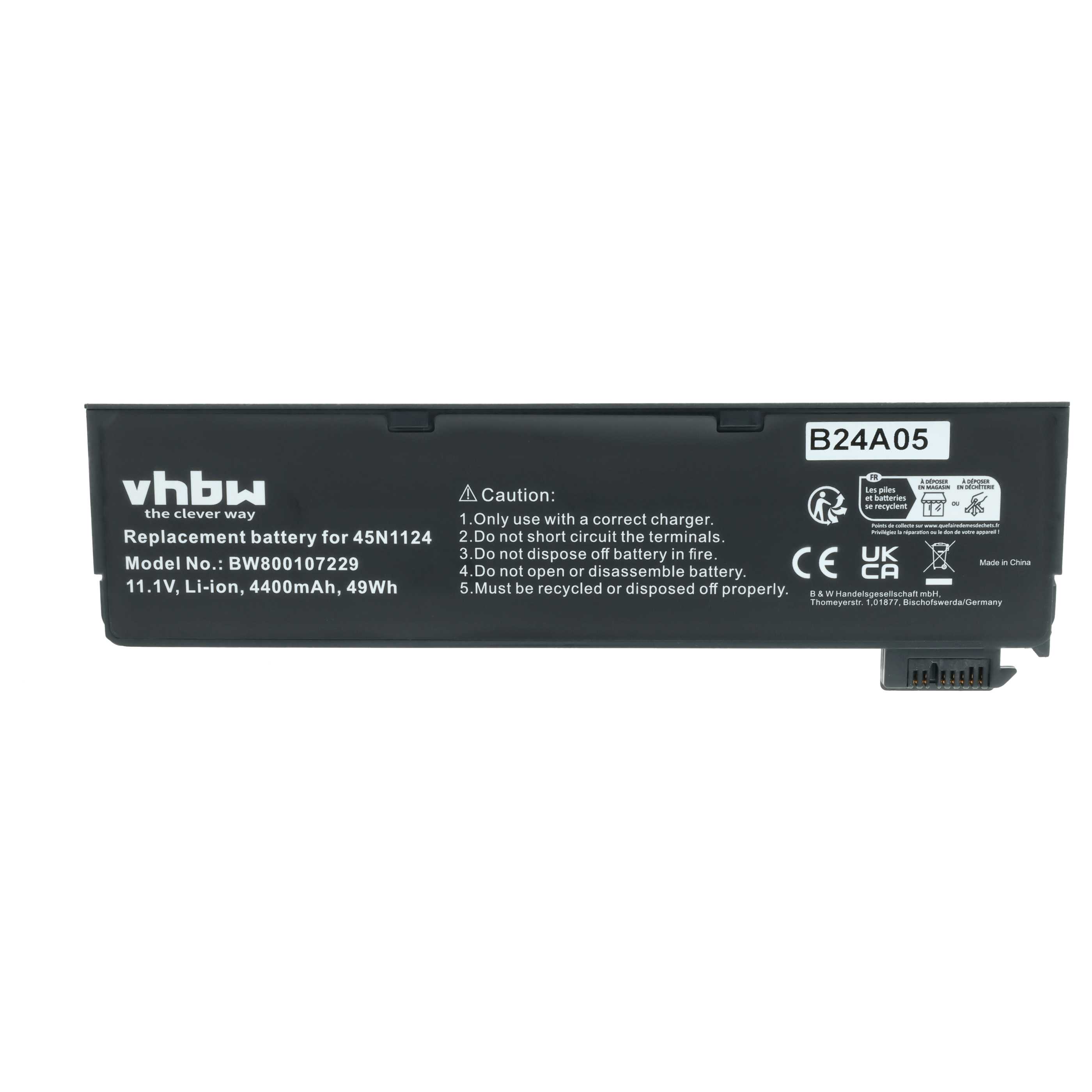 Akumulator do laptopa zamiennik Lenovo 00HW034, 00HW033, 0C52861, 0C52862 - 4400 mAh 11,1 V Li-Ion, czarny