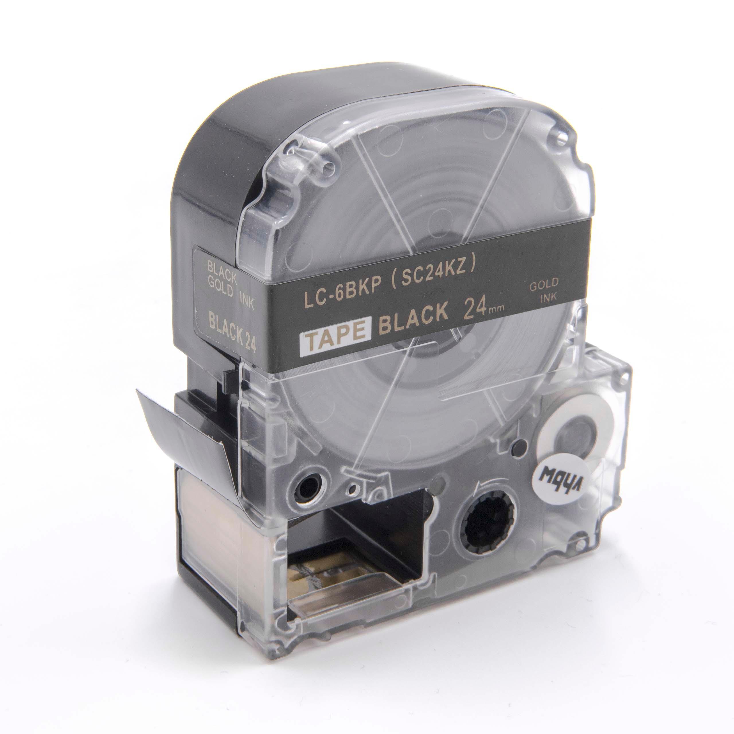 Cassetta nastro sostituisce Epson LC-6BKP per etichettatrice Epson 24mm dorato su nero