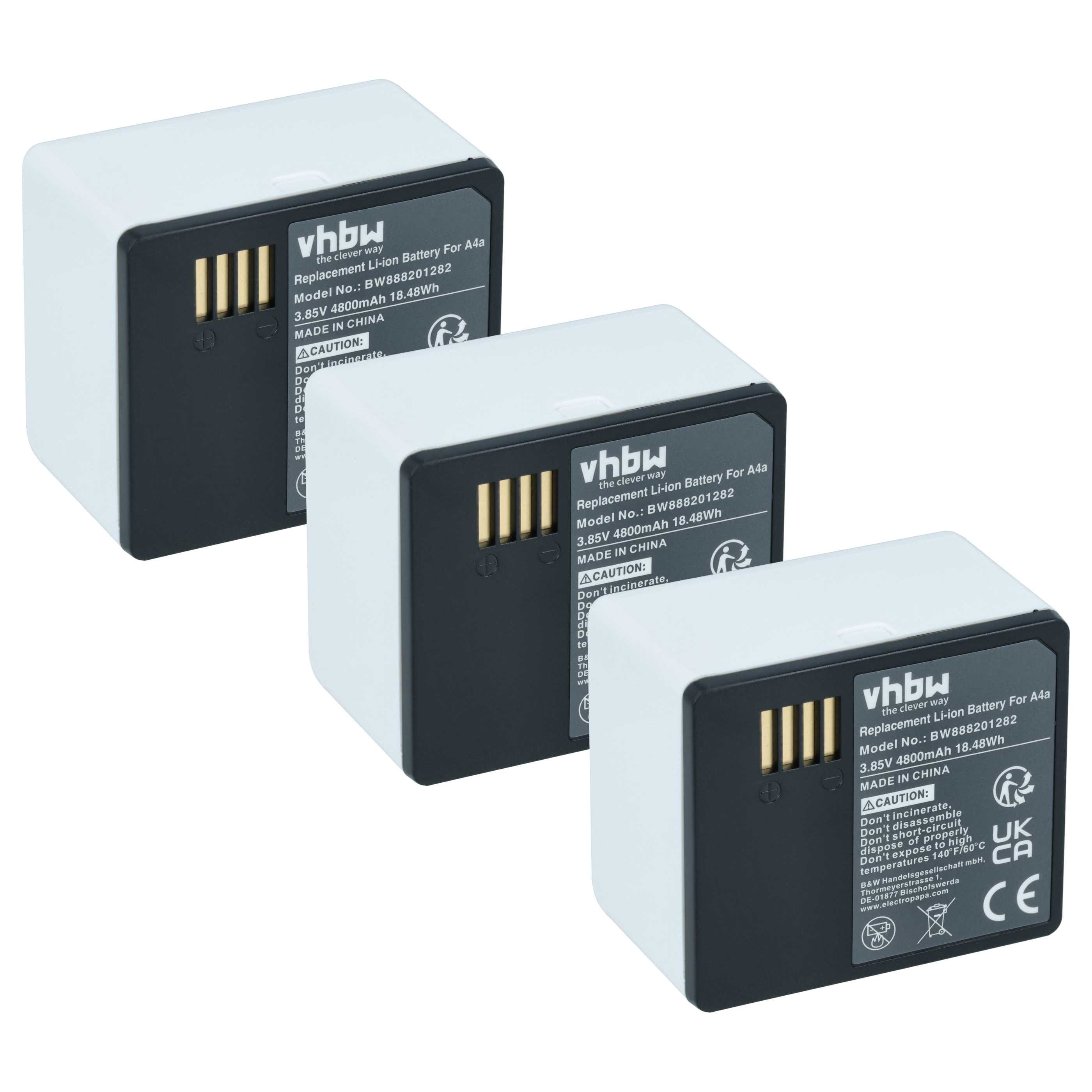 Knopfkamera-Akku (3 Stück) als Ersatz für Arlo 308-1070-01, 308-10069-01 für Arlo - 4800mAh 3,85V Li-Polymer