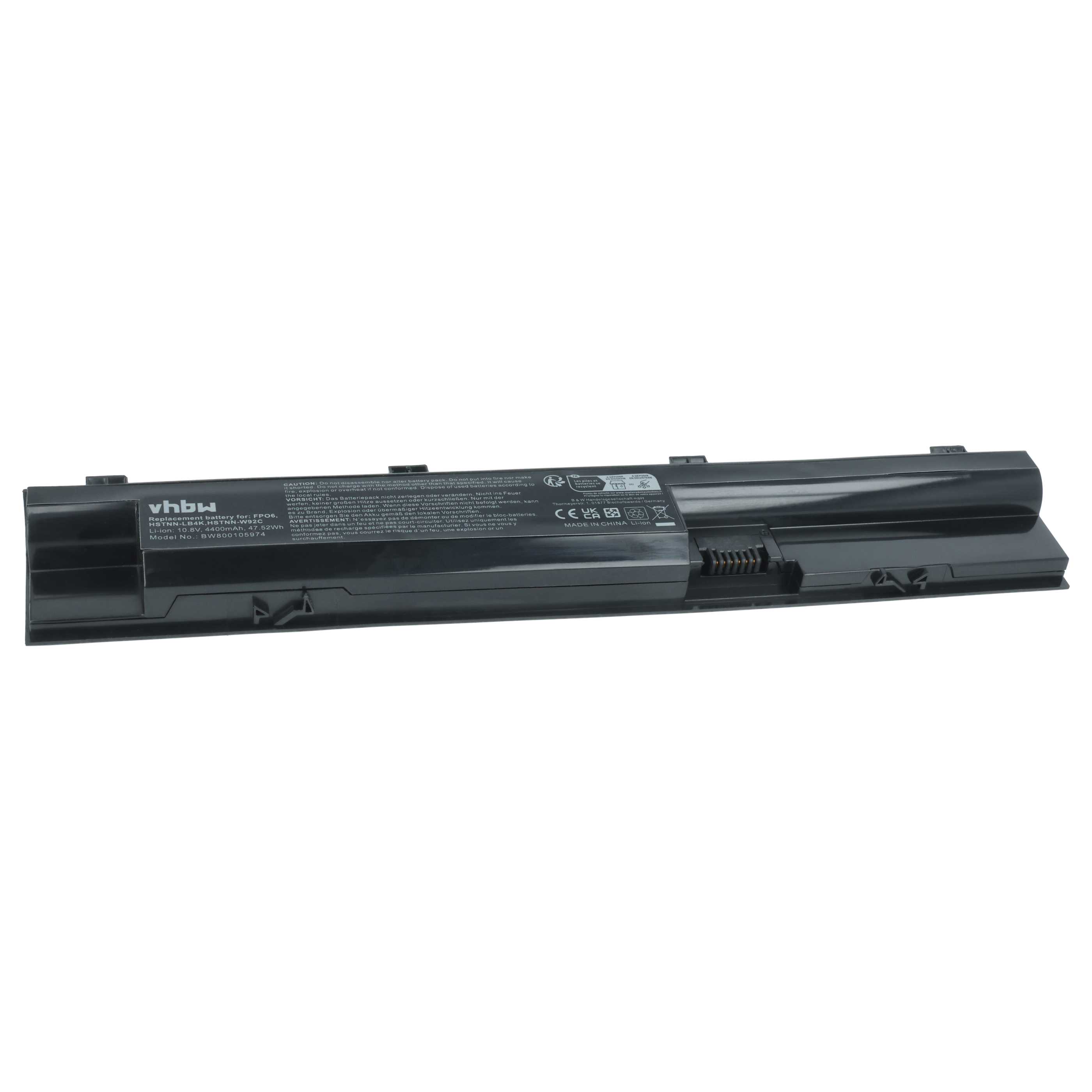 Batteria sostituisce HP 707616-851, 707616-141, 3ICR19/65-3 per notebook - 4400mAh 10,8V Li-Ion nero