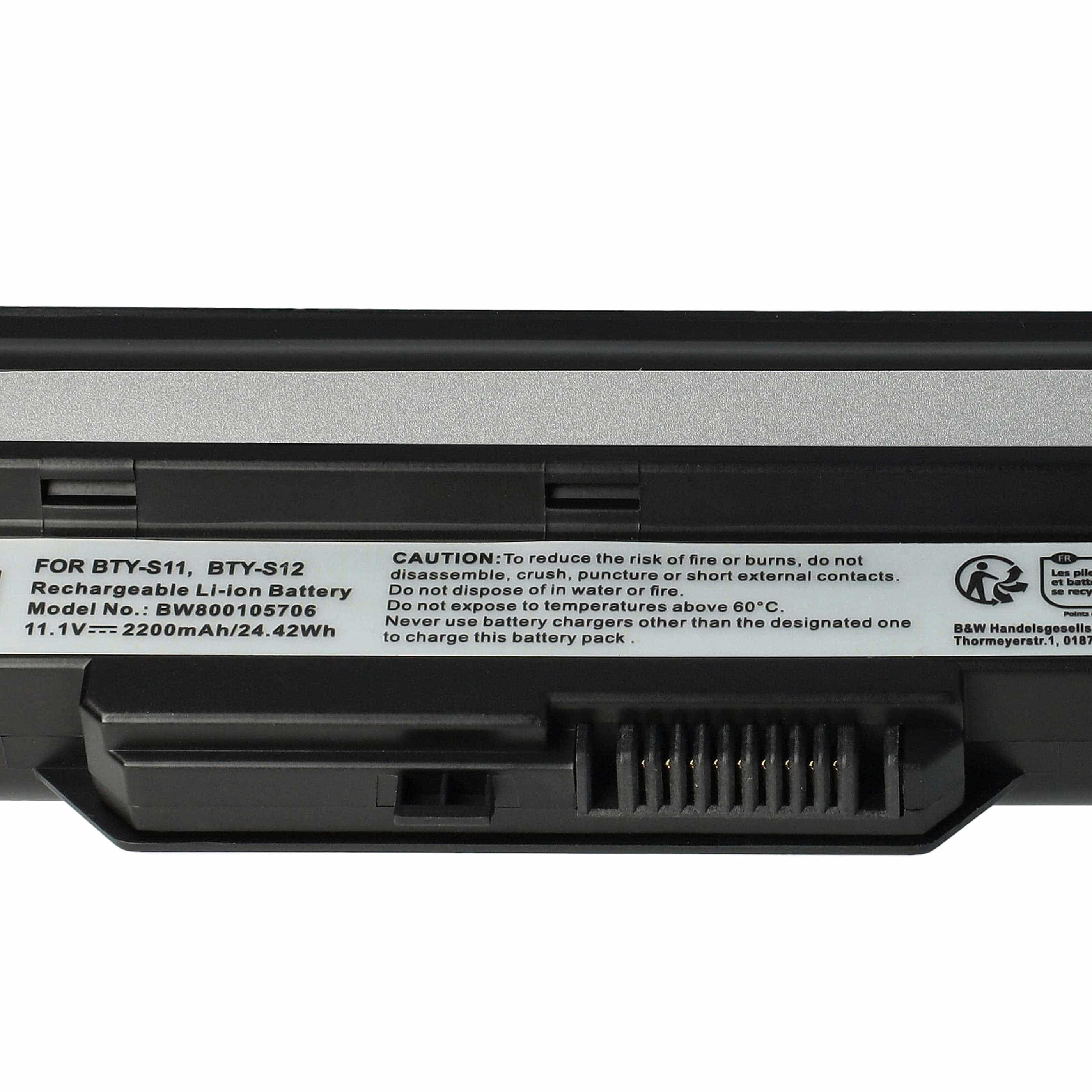 Akumulator do laptopa zamiennik 40025611, 3715A-MS6837D1, 14L-MS6837D1 - 2200 mAh 11,1 V Li-Ion, czarny
