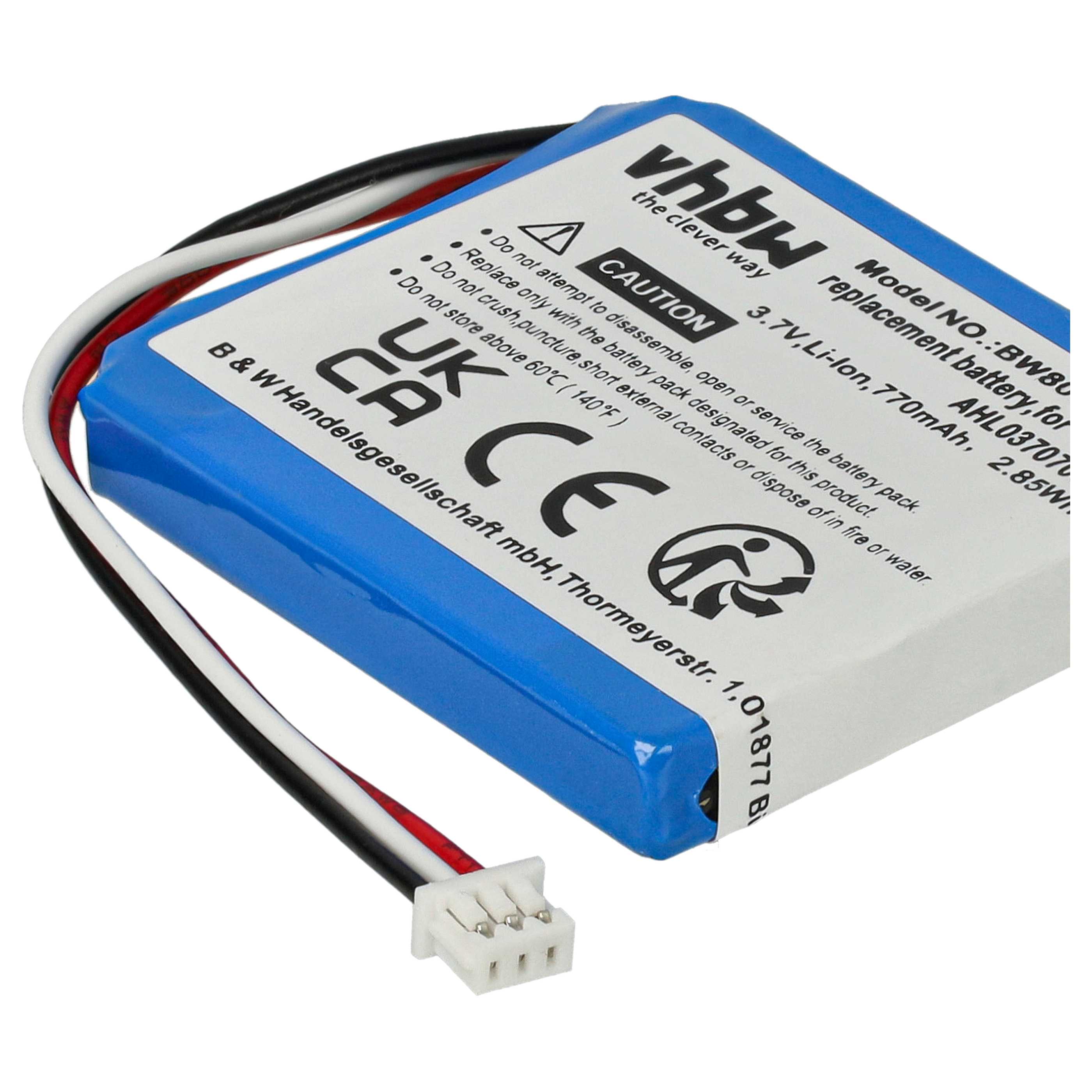 Akumulator do nawigacji GPS zamiennik TomTom VF9B, AHL03706001, AHL03707002, VF9 - 770 mAh 3,7 V Li-Ion
