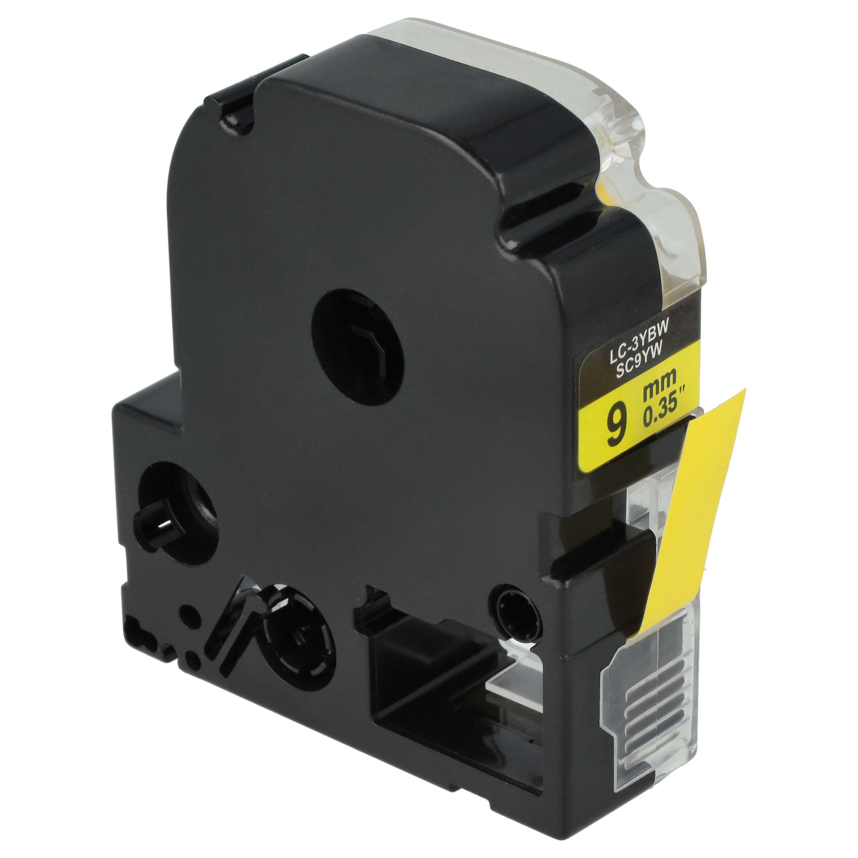 Label Tape as Replacement for Epson LC-3YBW - 9 mm Black to Yellow, plastic