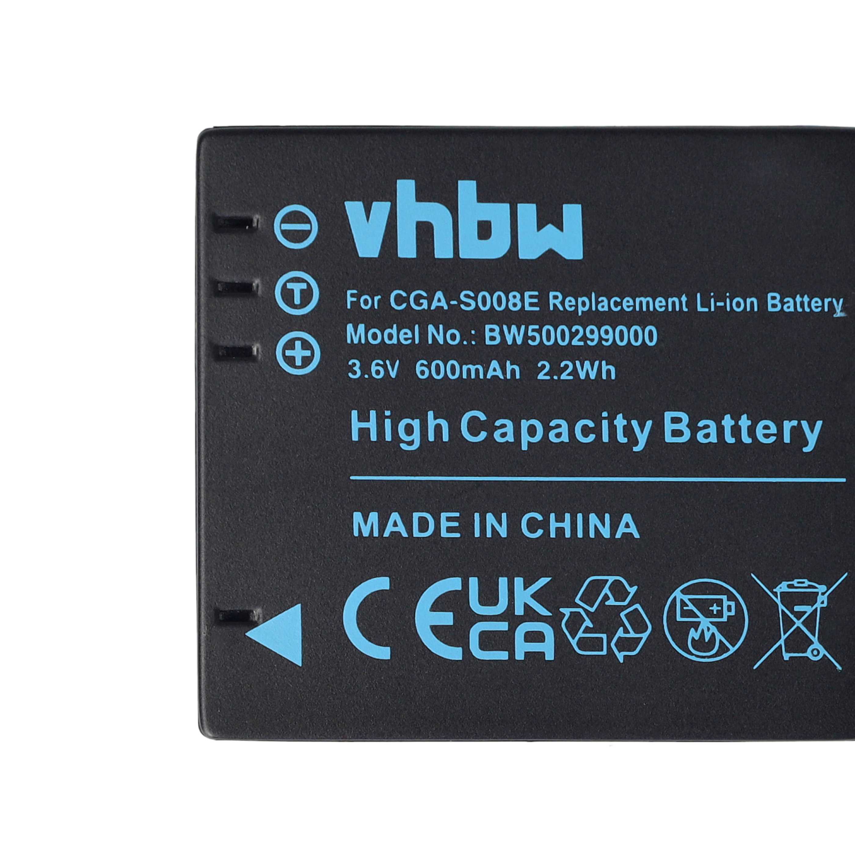 2x Battery replaces Leica BP-DC6 - 600mAh, 3.6V, Li-Ion