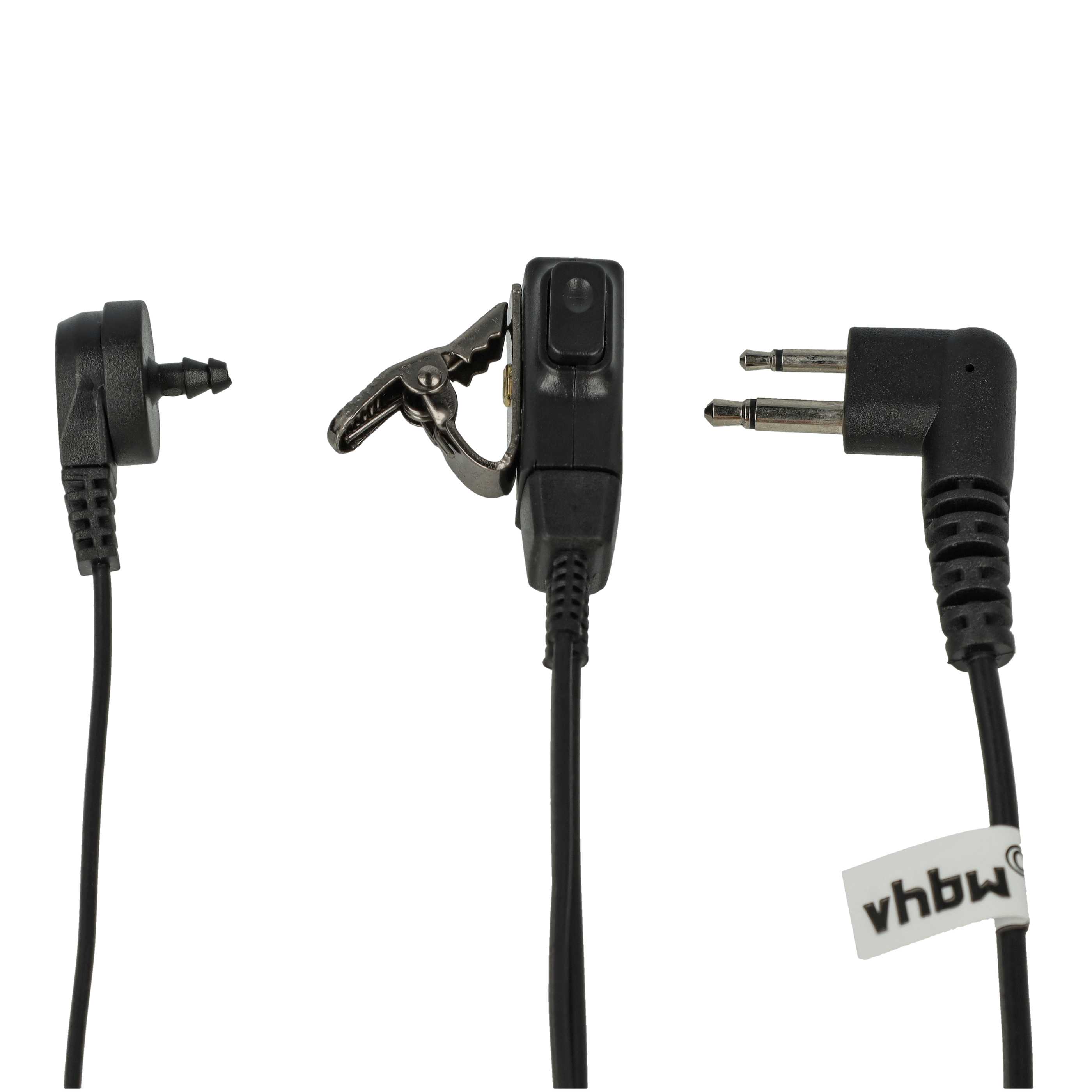 10x Security Radio Headset suitable for Motorola GP300 - "Take Call Button", Clip Mount + Phono Cable
