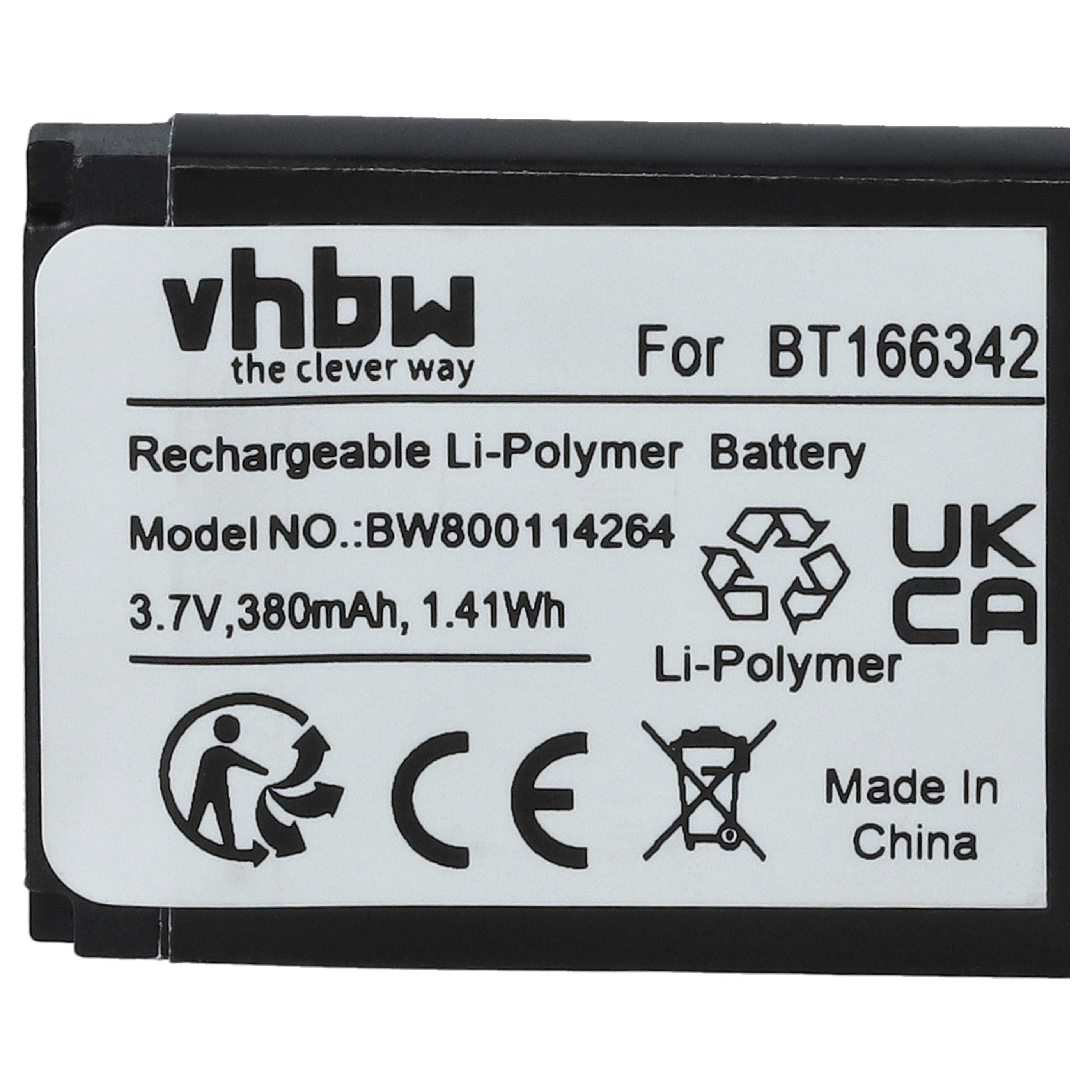 Batteria sostituisce BT166342, PX8914-944, BT266342 per smartwatch - 380mAh 3,7V Li-Poly
