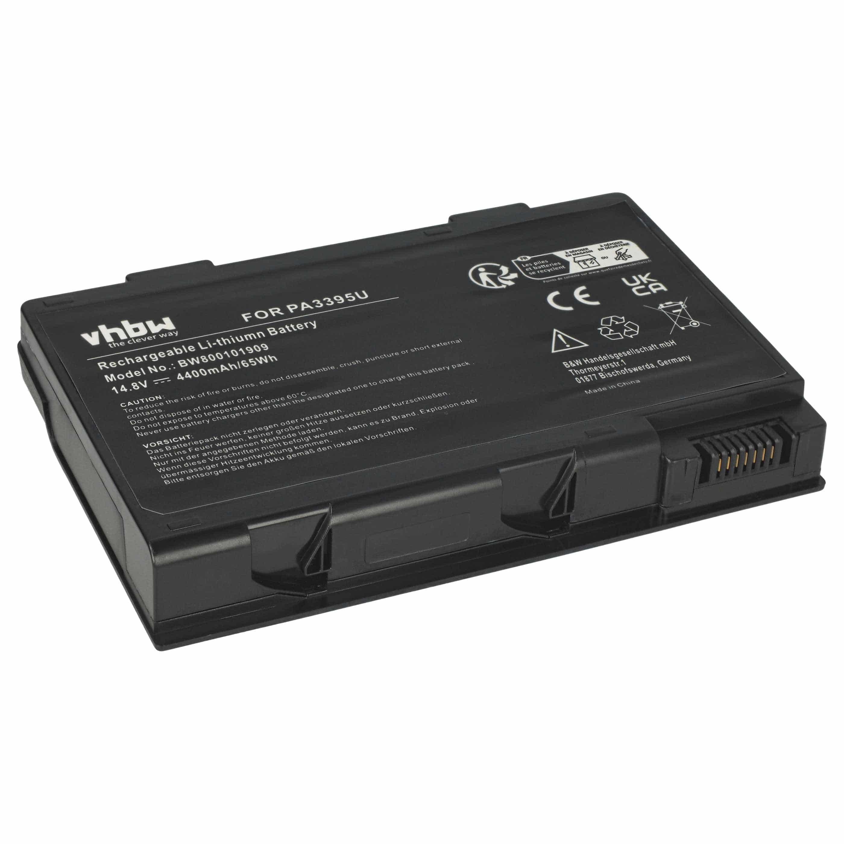 Akumulator do laptopa zamiennik Toshiba PA3395U-1BRS, PA3421U-1BRS - 4400 mAh 14,8 V Li-Ion, czarny
