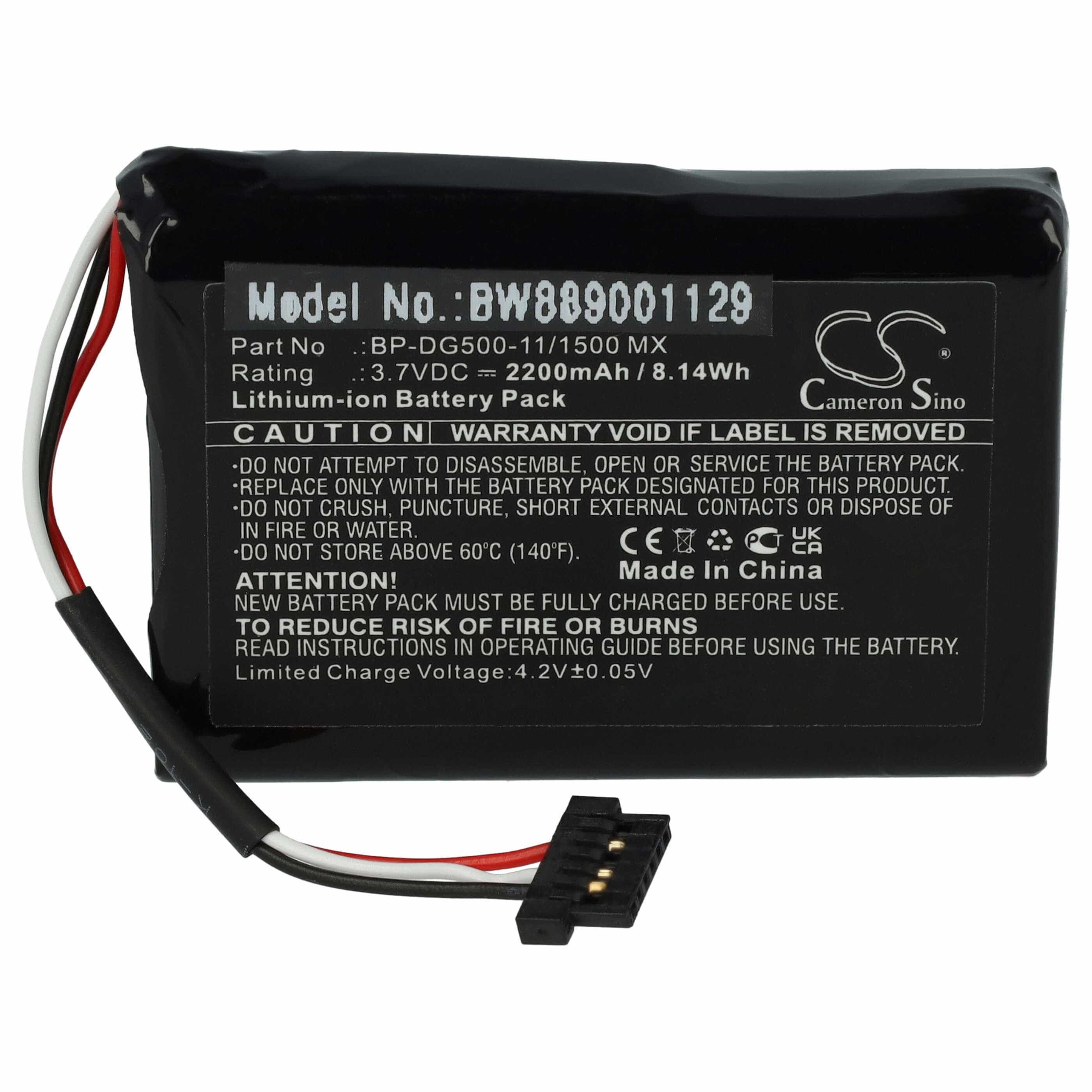 GPS Radcomputer-Akku als Ersatz für Magellan BP-DG500-11/1500 MX - 2200mAh 3,7V Li-Ion