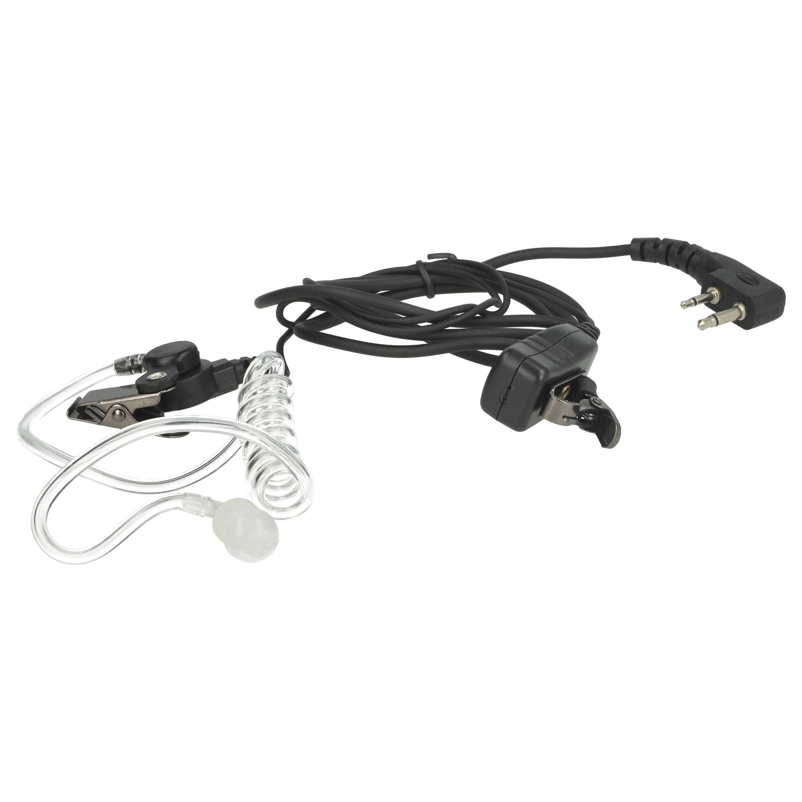 10x Security Radio Headset - "Take Call Button", Clip Mount + Phono Cable