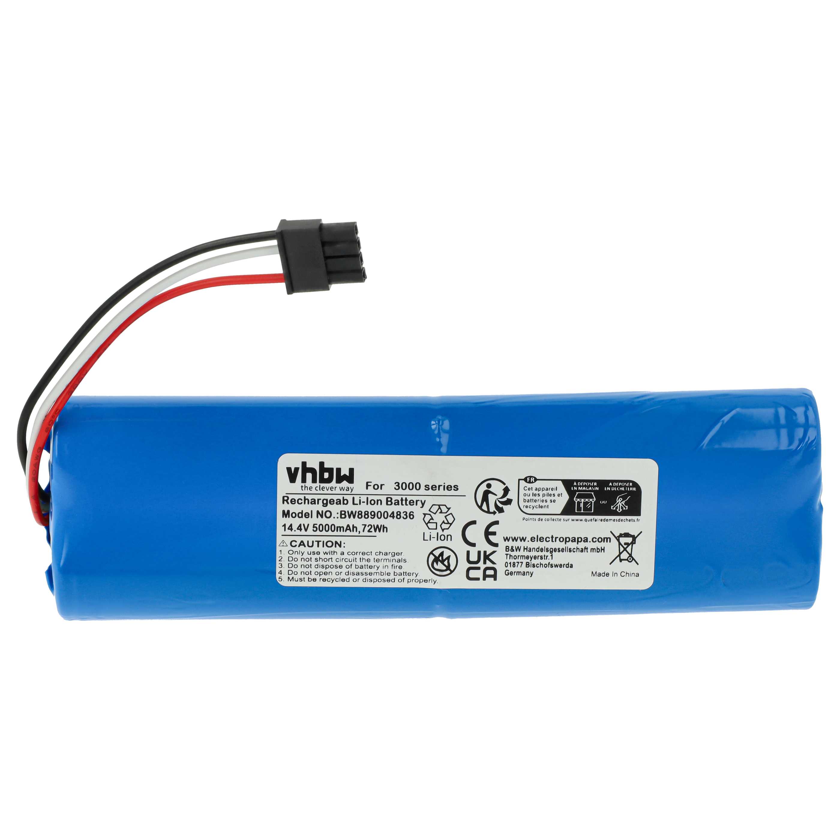 Battery replaces Philips C1048A2 for Philips 5000mAh, 14.4V, Li-Ion