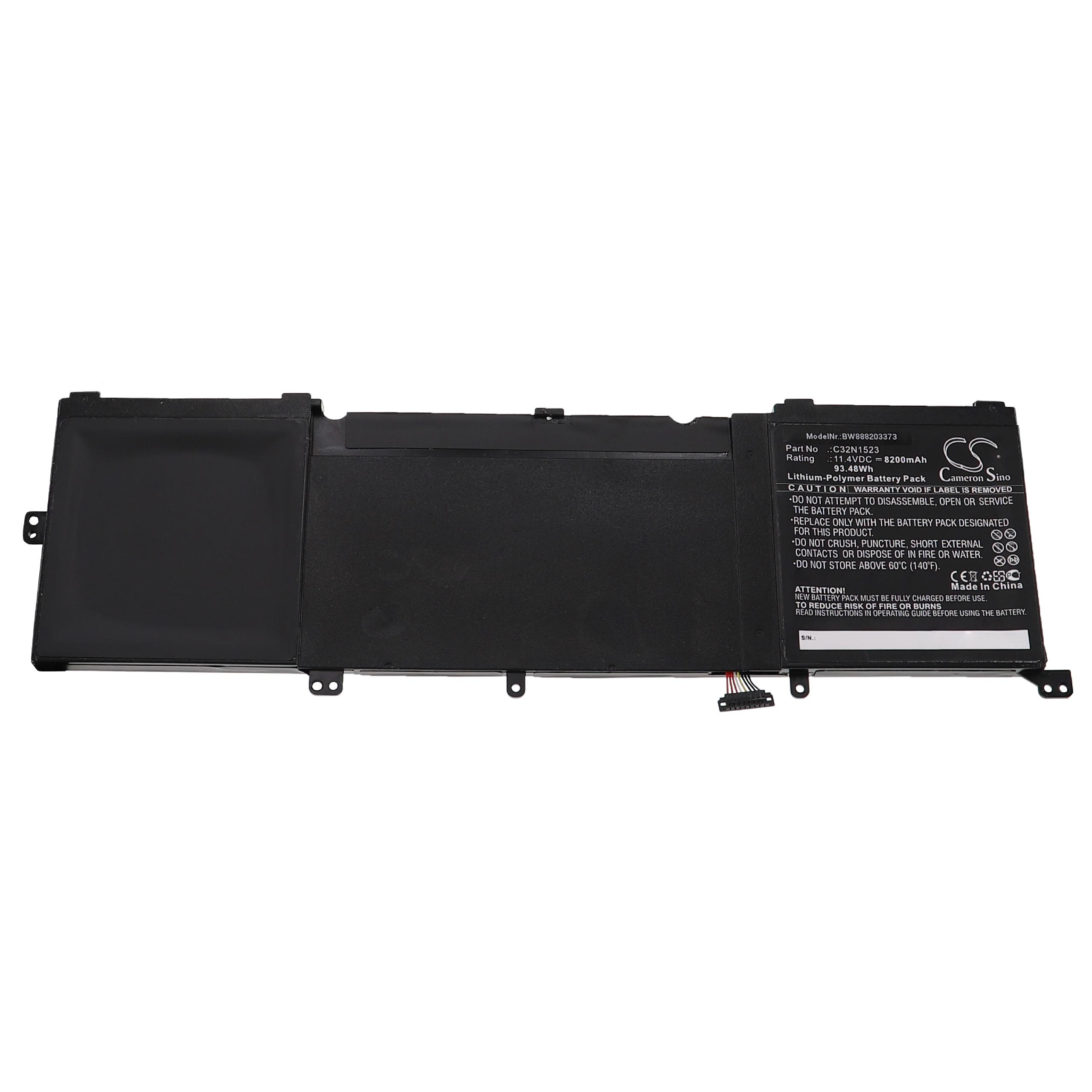 Batería reemplaza Asus C32N1523, 0B200-01250300 para notebook Asus - 8200 mAh 11,4 V Li-poli