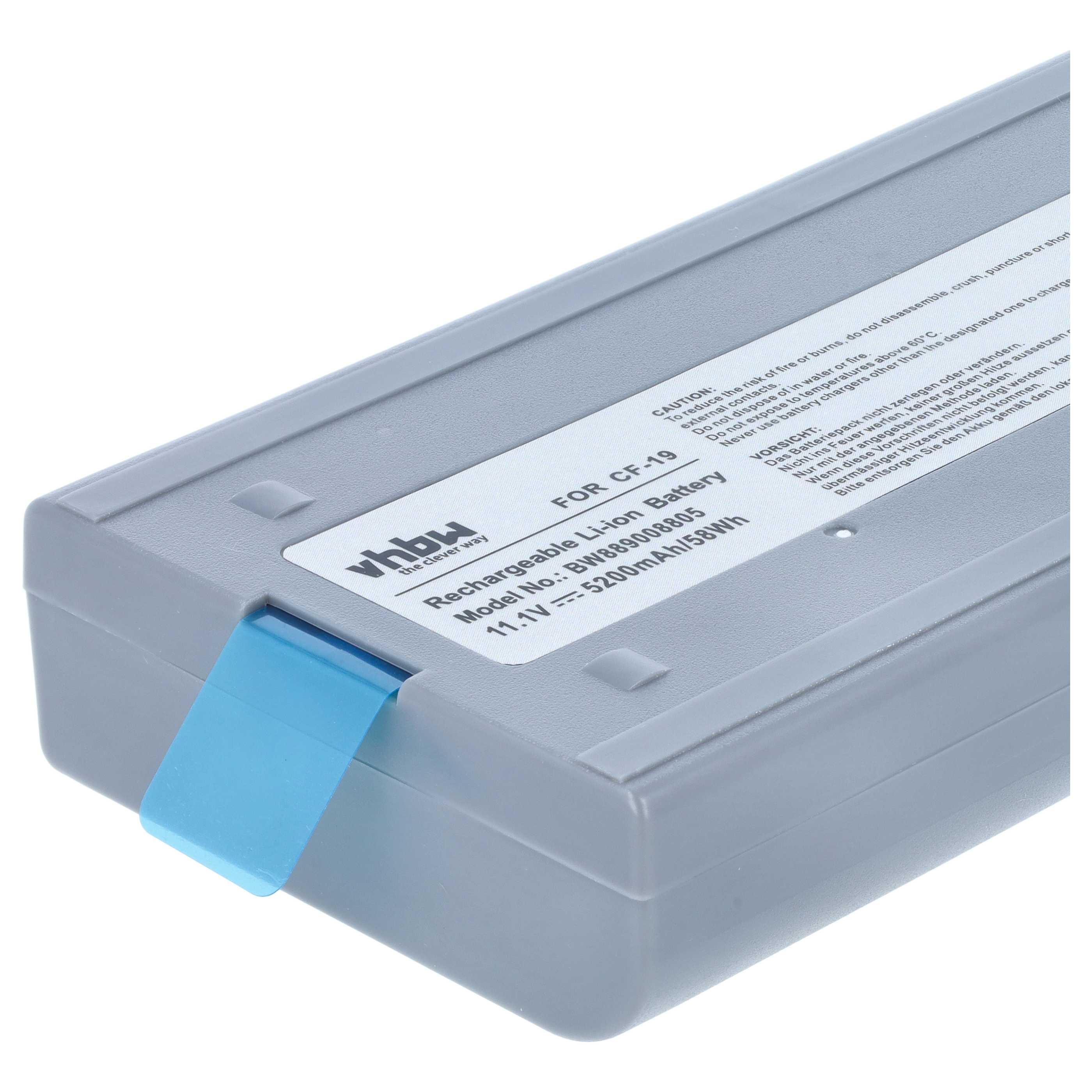 Notebook-Akku als Ersatz für Panasonic CFVZSU48, CF-VZSU48, CF-VZSU28 für Panasonic - 5200mAh 11,1V Li-Ion
