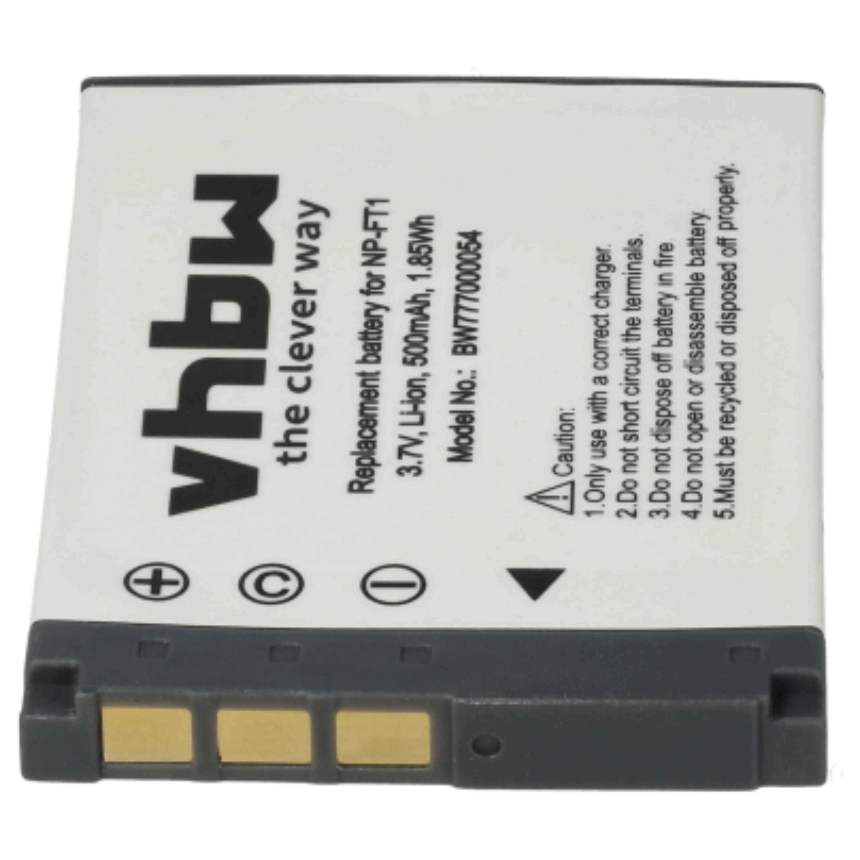 2x Battery replaces Sony NP-FT1 - 500mAh, 3.6V, Li-Ion
