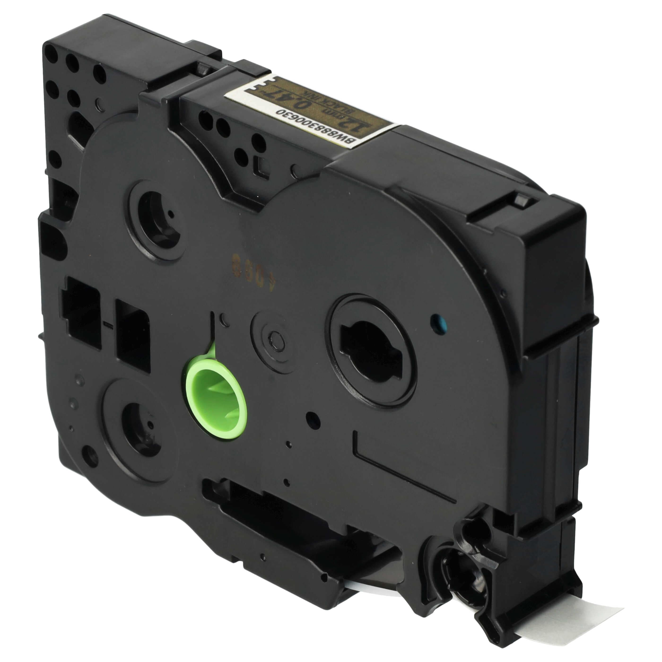 Label Tape replaces Brother TZE-MQ831 - 12 mm Black to Matt-Gold