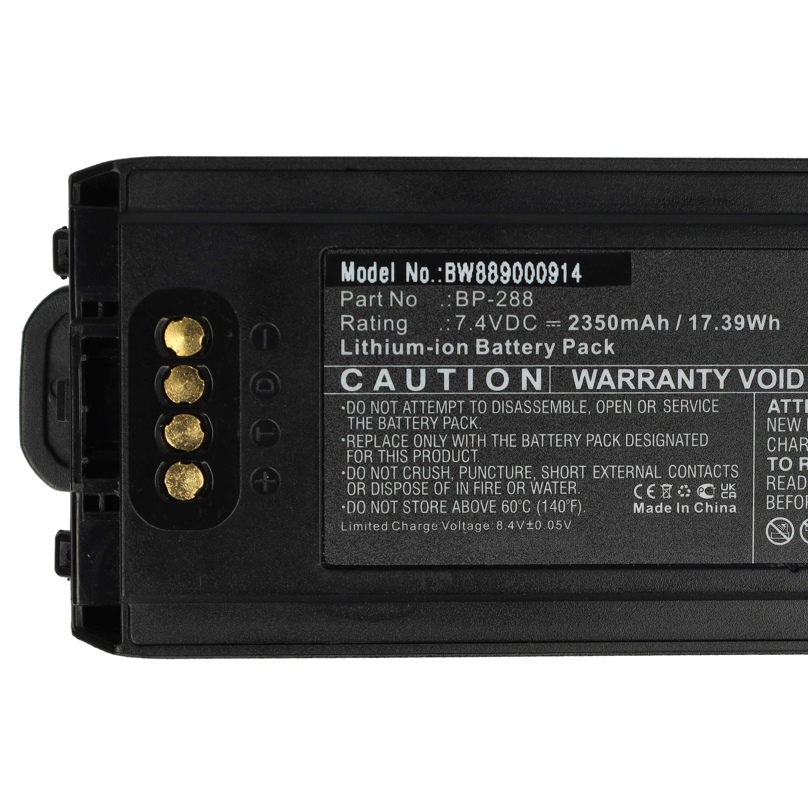 Radio 2x Battery replaces Icom BP-288 - 2350 mAh 7.4 V Li-Ion