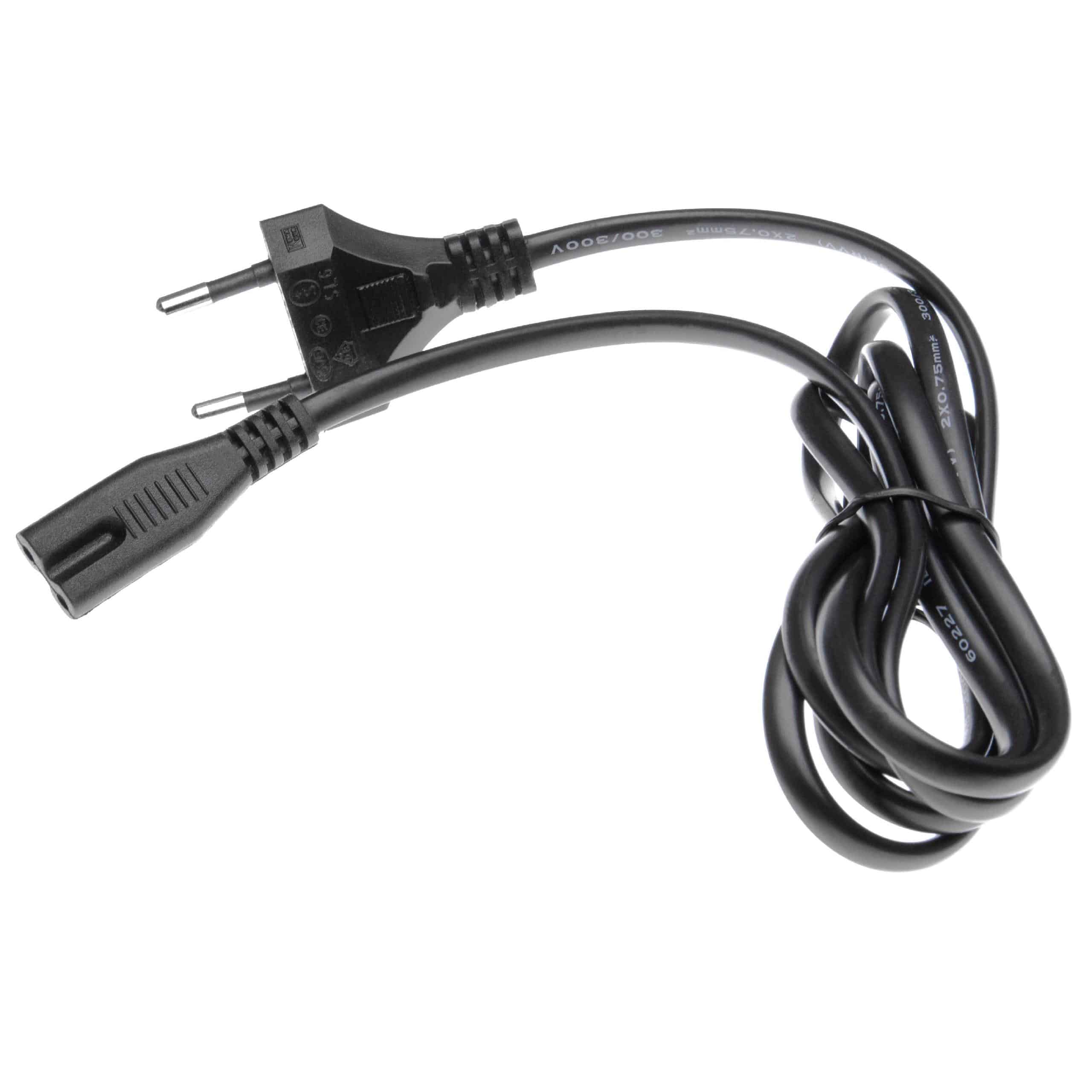 C7 Power Cable Euro Plug suitable for Devices e.g. PC Monitor Computer - 1.2 m