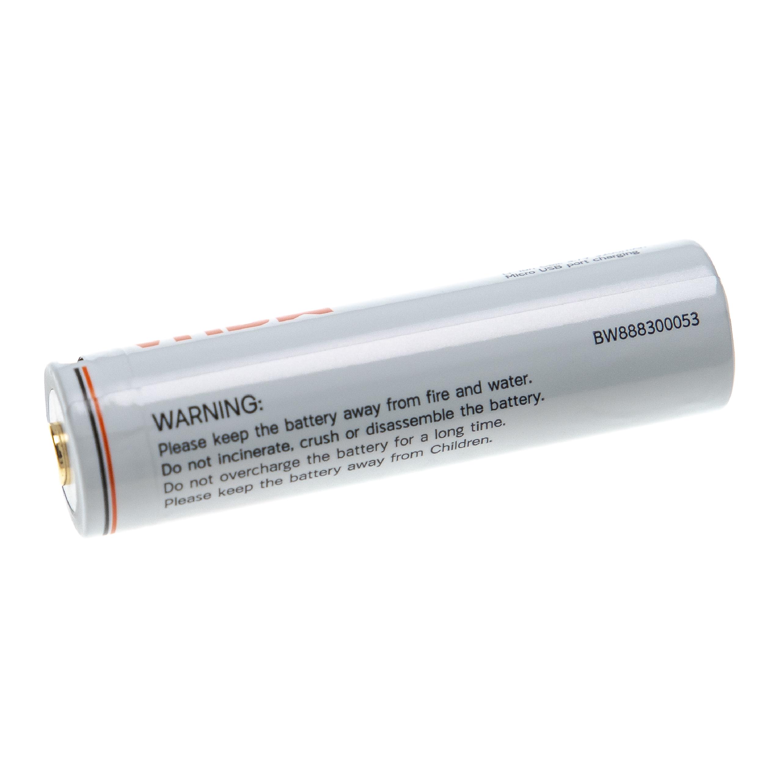 AAA Micro Battery for Fenix PD35, PD35TAC, TK15UE, TK16, TK35, TK35UE - 3200mAh 3.7V Li-Ion + Micro-USB Connec