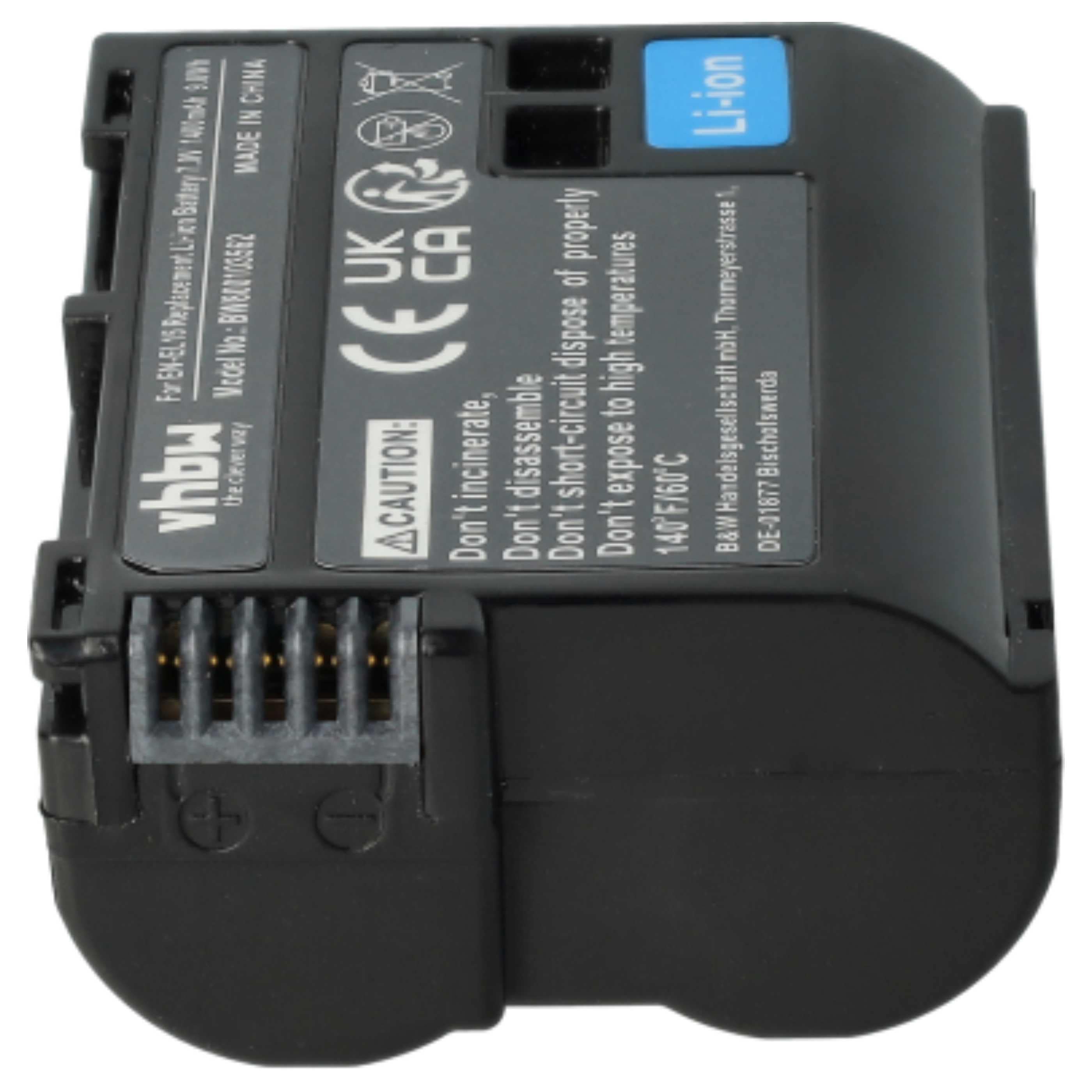 2x Battery replaces Nikon EN-EL15, EN-EL15b, EN-EL15A, EN-EL15c - 1400mAh, 7V, Li-Ion with Info Chip