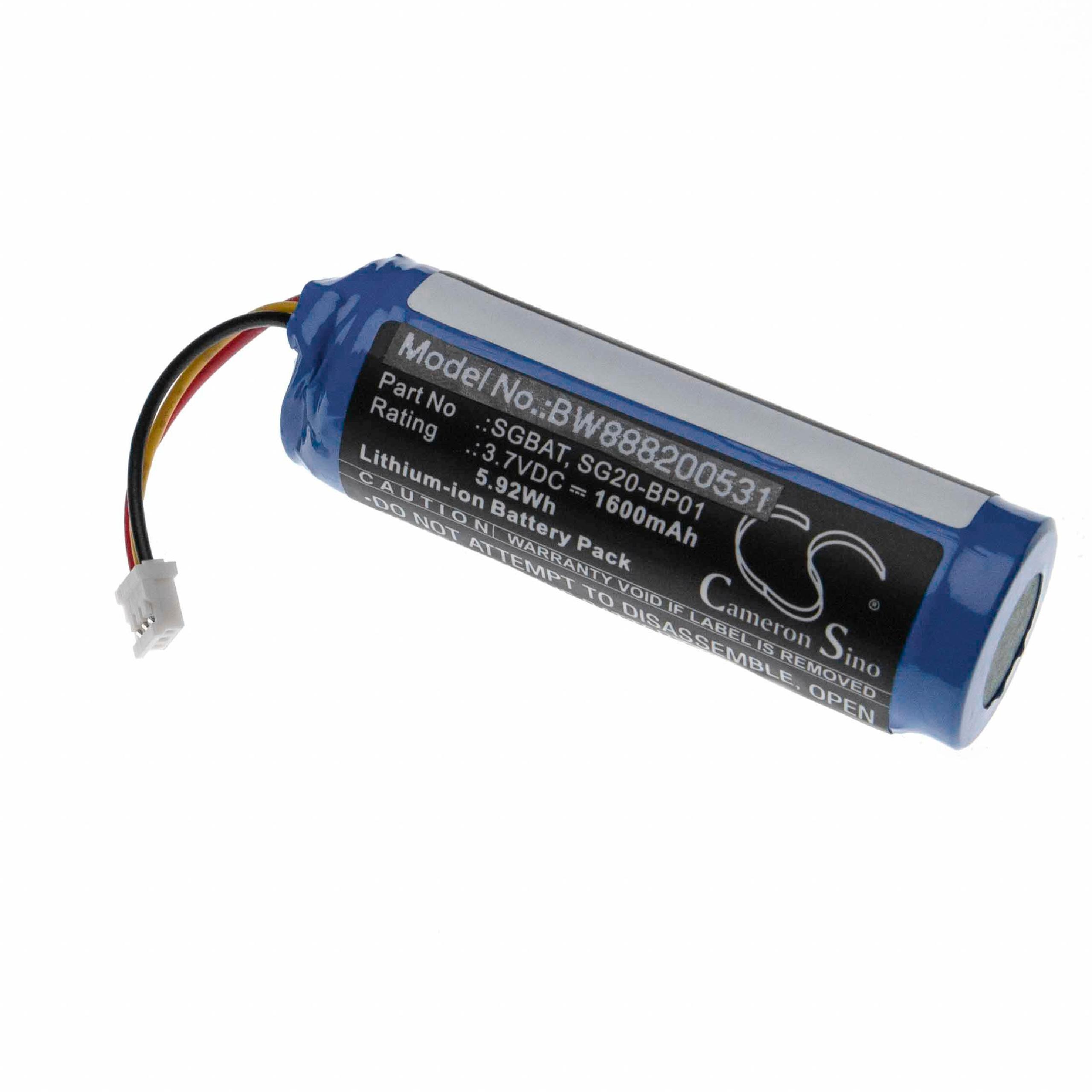 Batterie remplace Intermec SGBAT, SG20-BP01 pour scanner de code-barre - 1600mAh 3,7V Li-ion