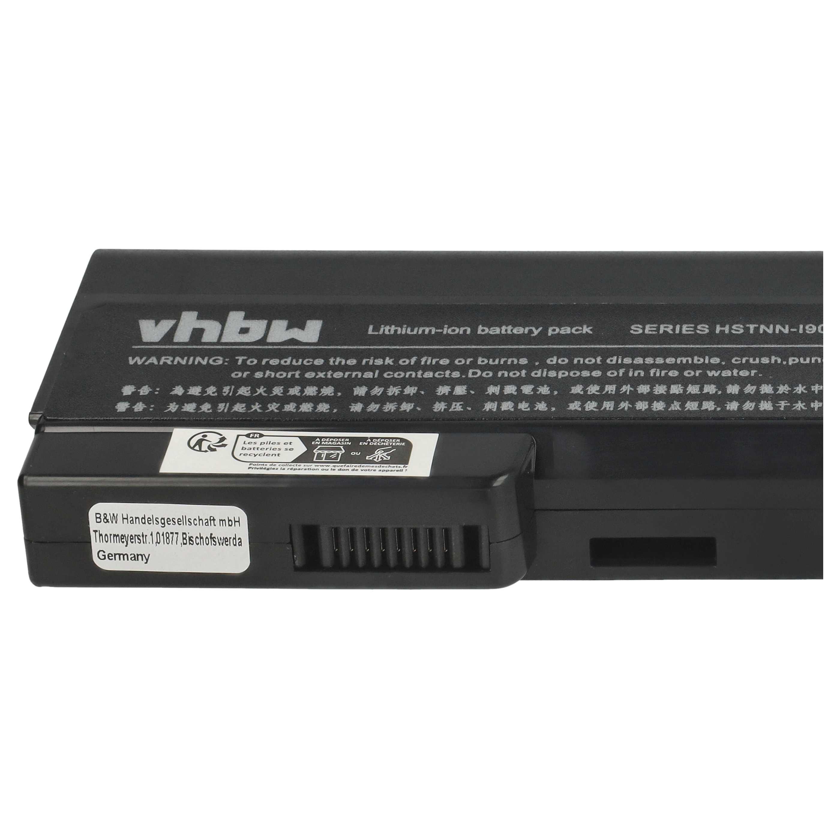 Notebook Battery Replacement for HP 628368-241, 628368-251, 628368-421 - 6600 mAh 11.1 V Li-Ion, black