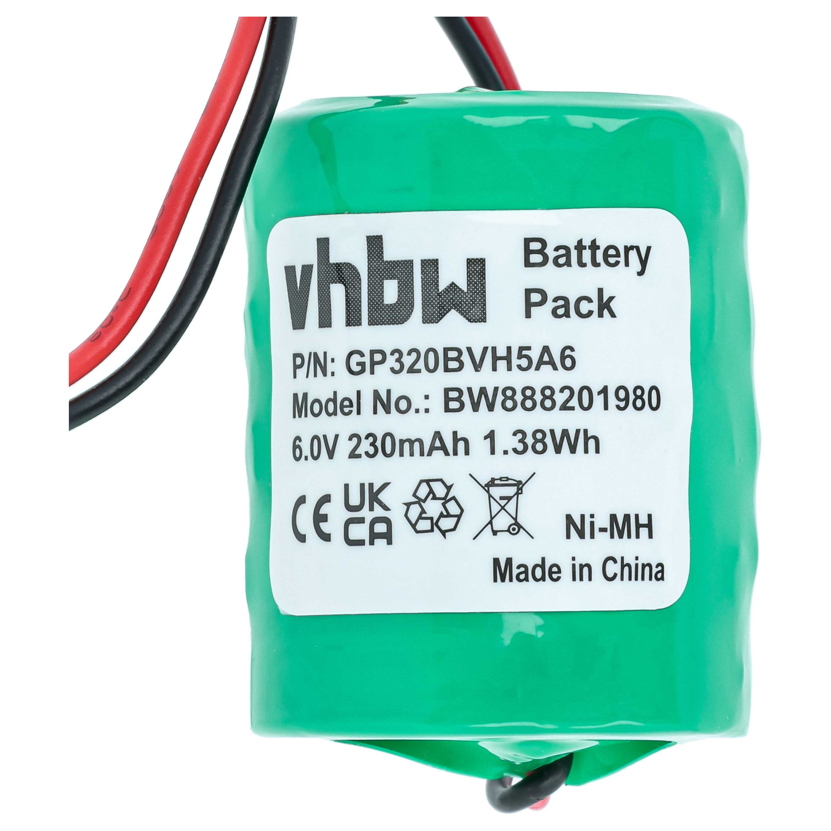 Alarmanlage-Akku (2 Stück) als Ersatz für Honeywell GP250BVH5A6, CP300H für Honeywell - 230mAh 6V NiMH