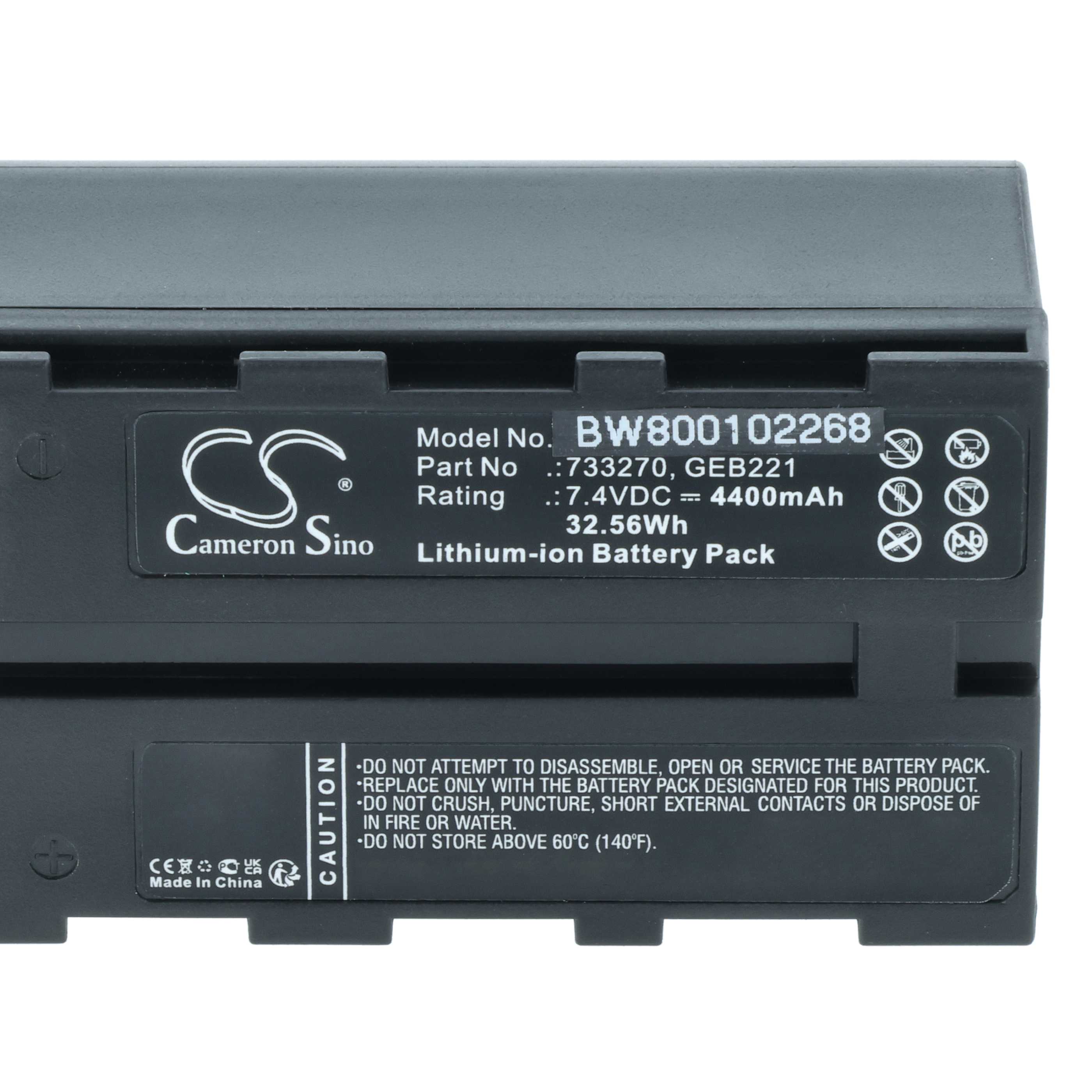 Batería reemplaza Geomax ZBA200, ZBA400 para dispositivo medición (4400 mAh, 7,4 V, Li-Ion)