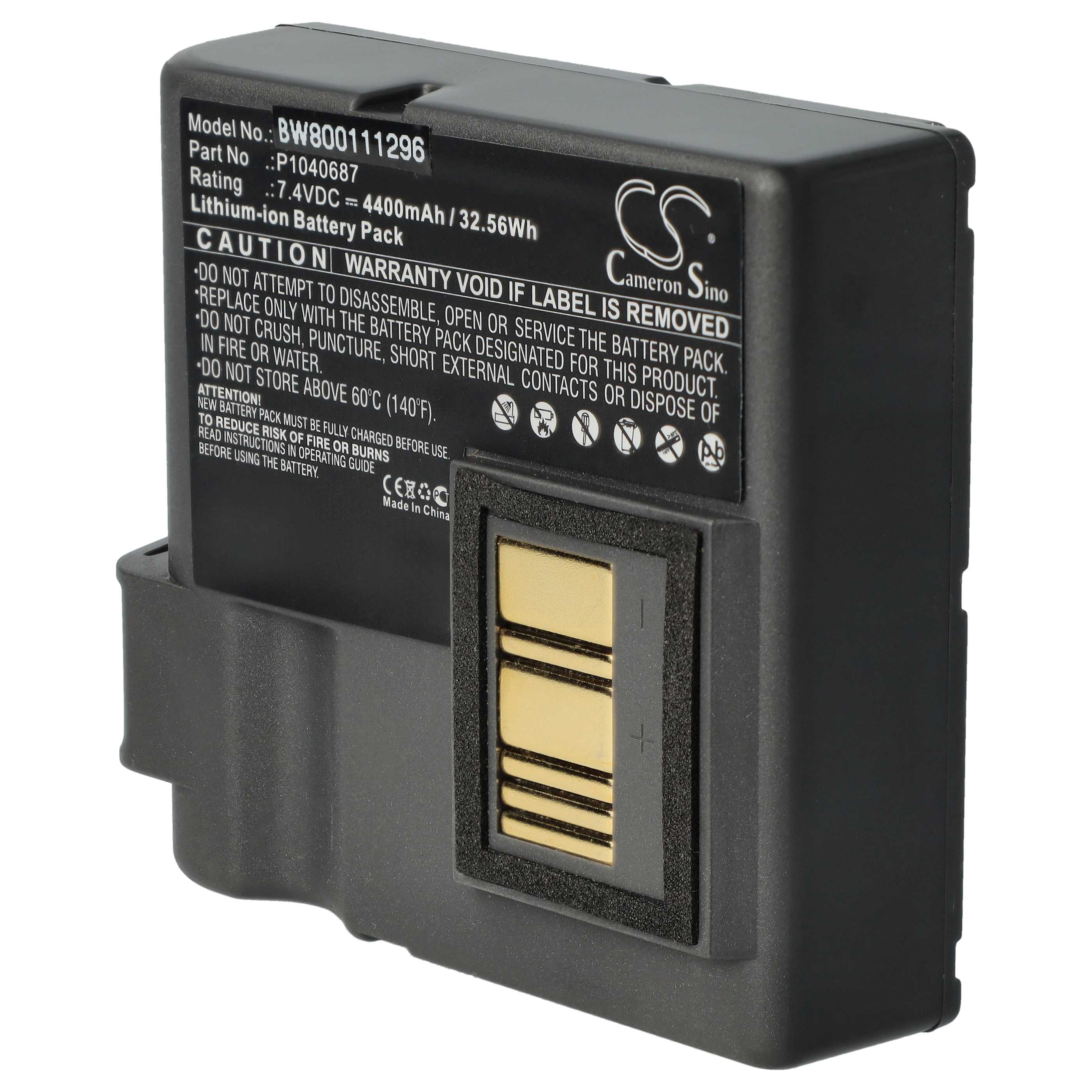 Drucker-Akku als Ersatz für Zebra BTRY-MPP-68MA1-01, P1050667-016, P1040687 - 4400mAh 7,4V Li-Ion