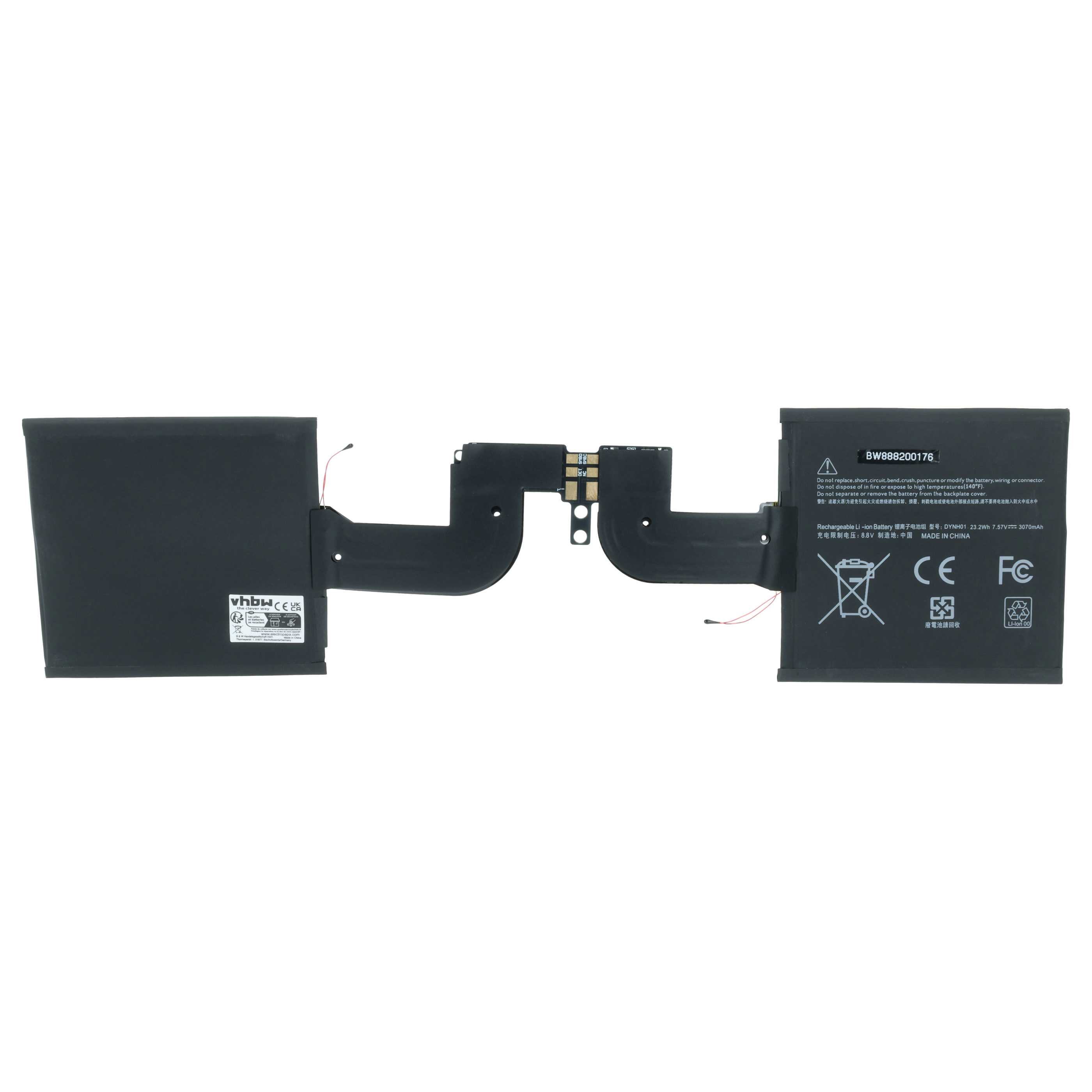 Batterie remplace Microsoft DYNH01 pour ordinateur portable Microsoft- 3000mAh 7,57V Li-polymère