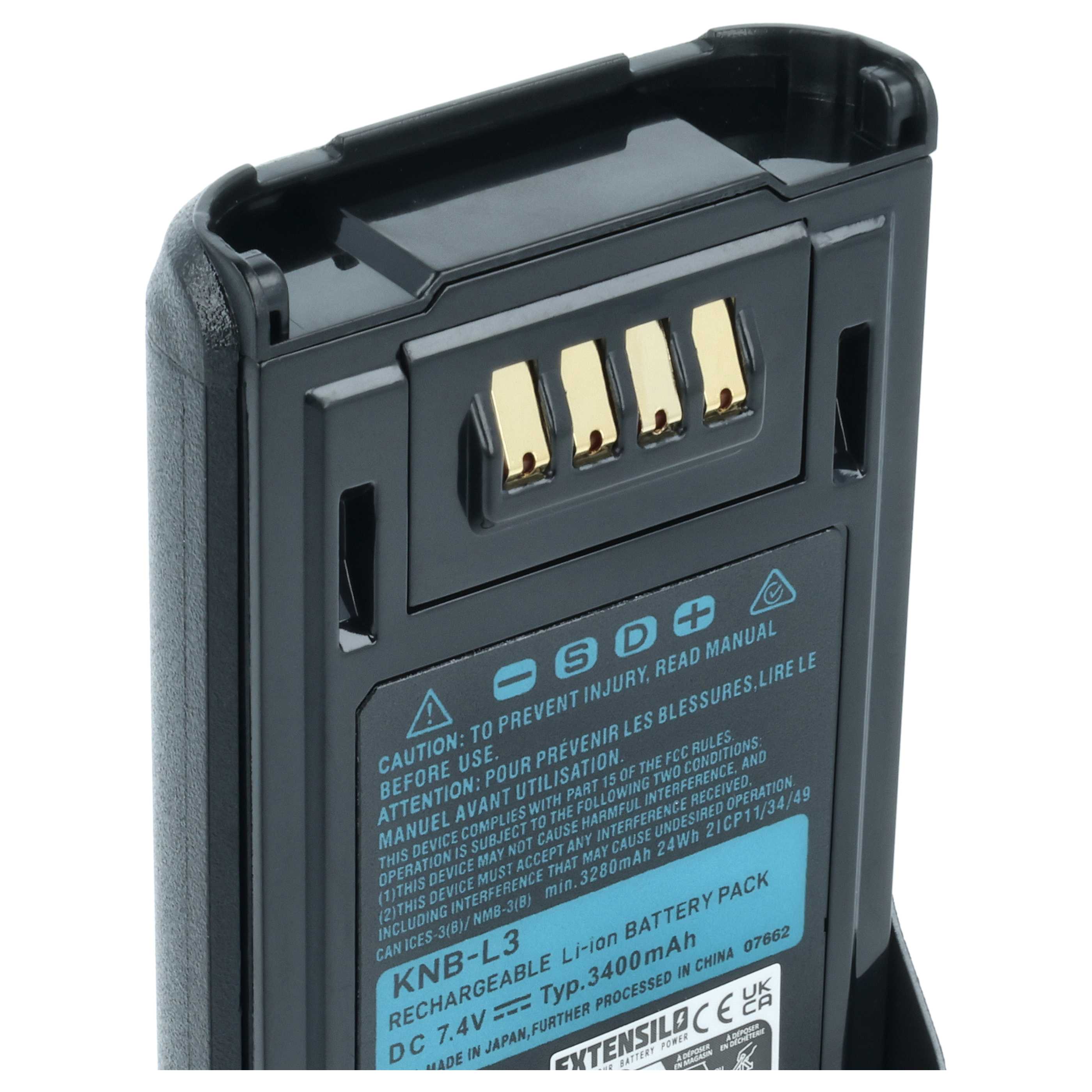 5x Batteria sostituisce Kenwood KNB-L2M, KNB-L2, KNB-L1, KNB-L3 per dispositivo radio - 3400mAh 7,4V Li-Ion